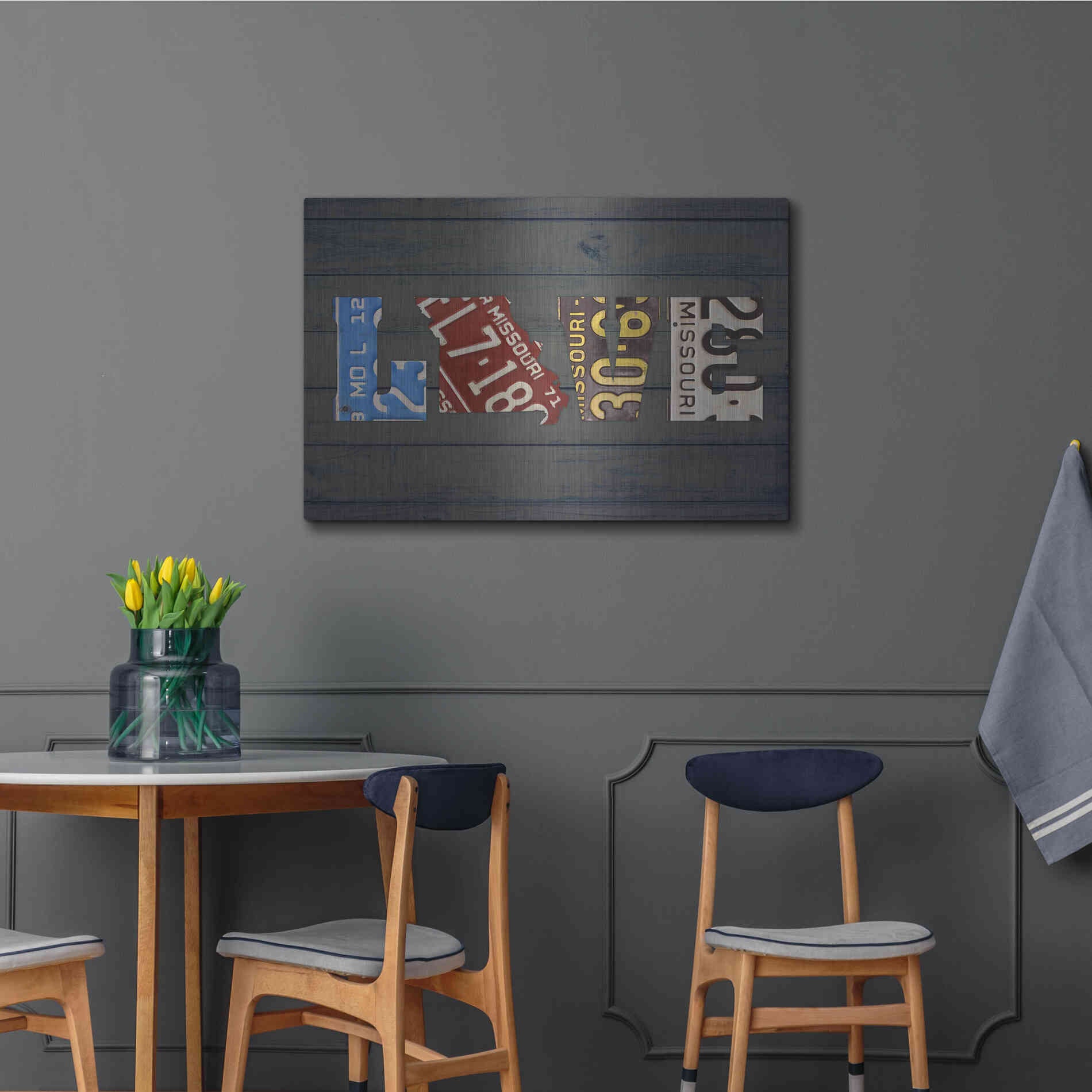 Luxe Metal Art 'MO State Love' by Design Turnpike, Metal Wall Art,36x24