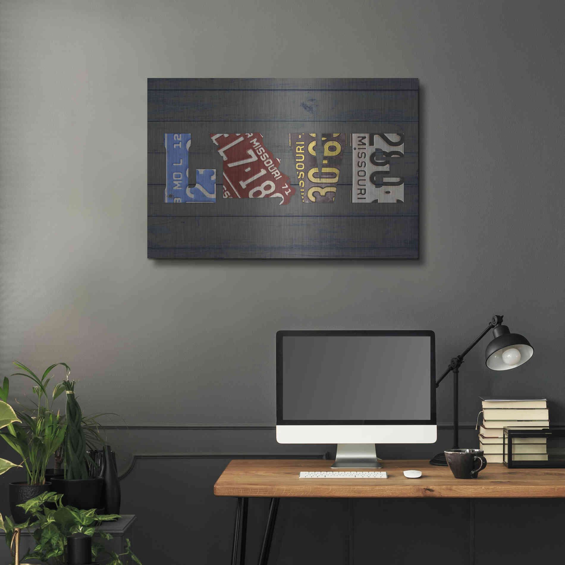 Luxe Metal Art 'MO State Love' by Design Turnpike, Metal Wall Art,36x24