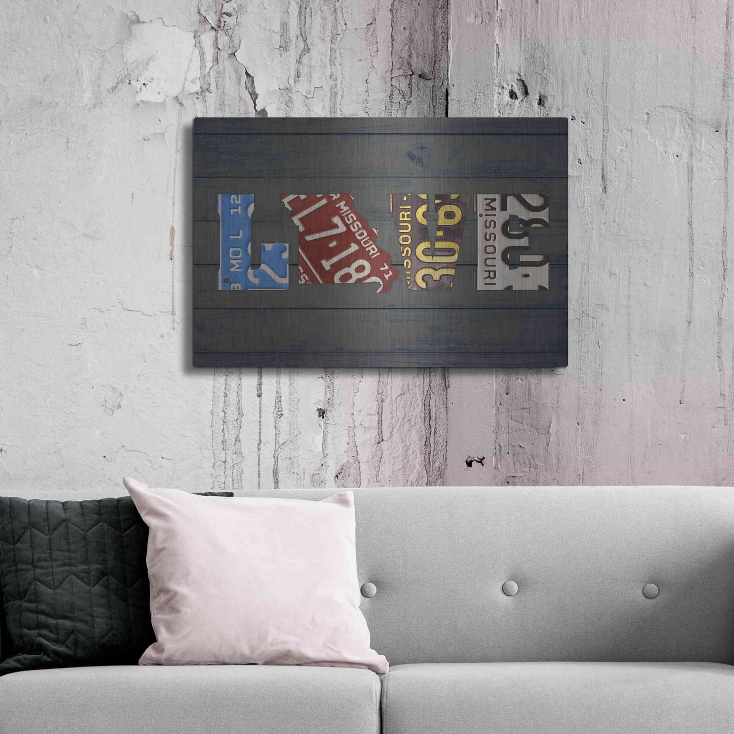 Luxe Metal Art 'MO State Love' by Design Turnpike, Metal Wall Art,36x24