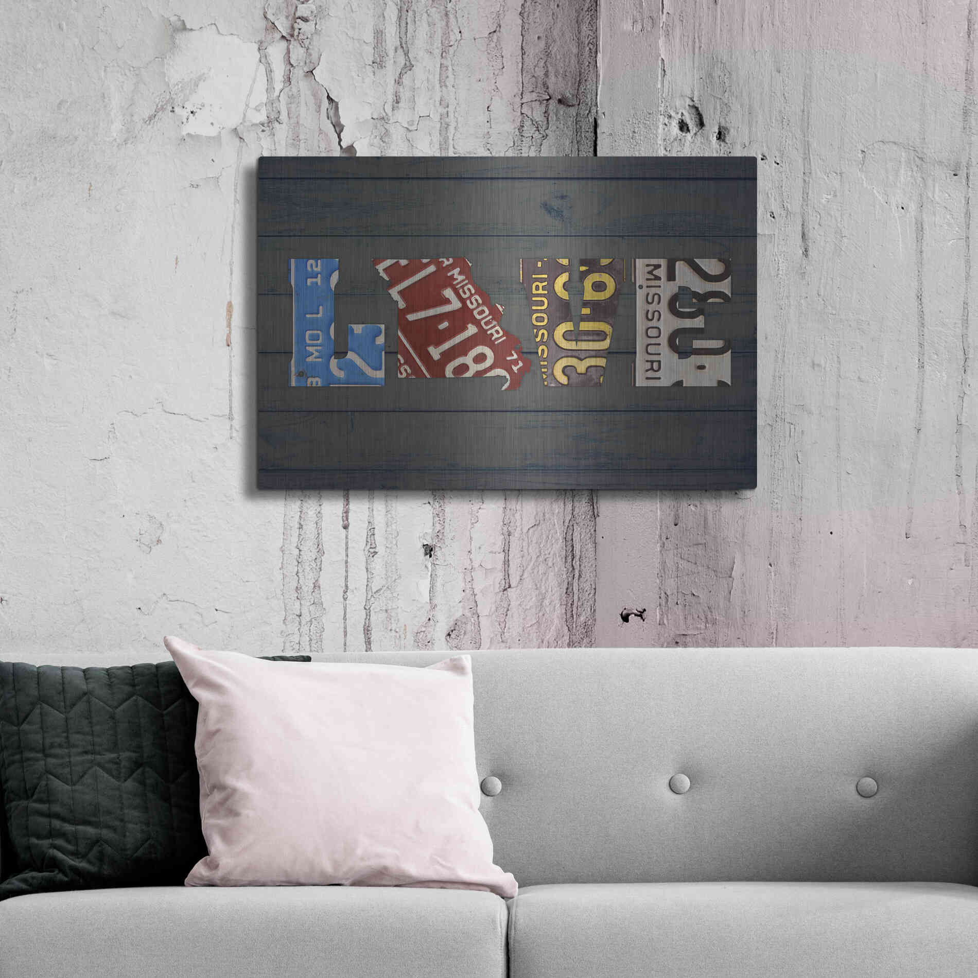 Luxe Metal Art 'MO State Love' by Design Turnpike, Metal Wall Art,36x24
