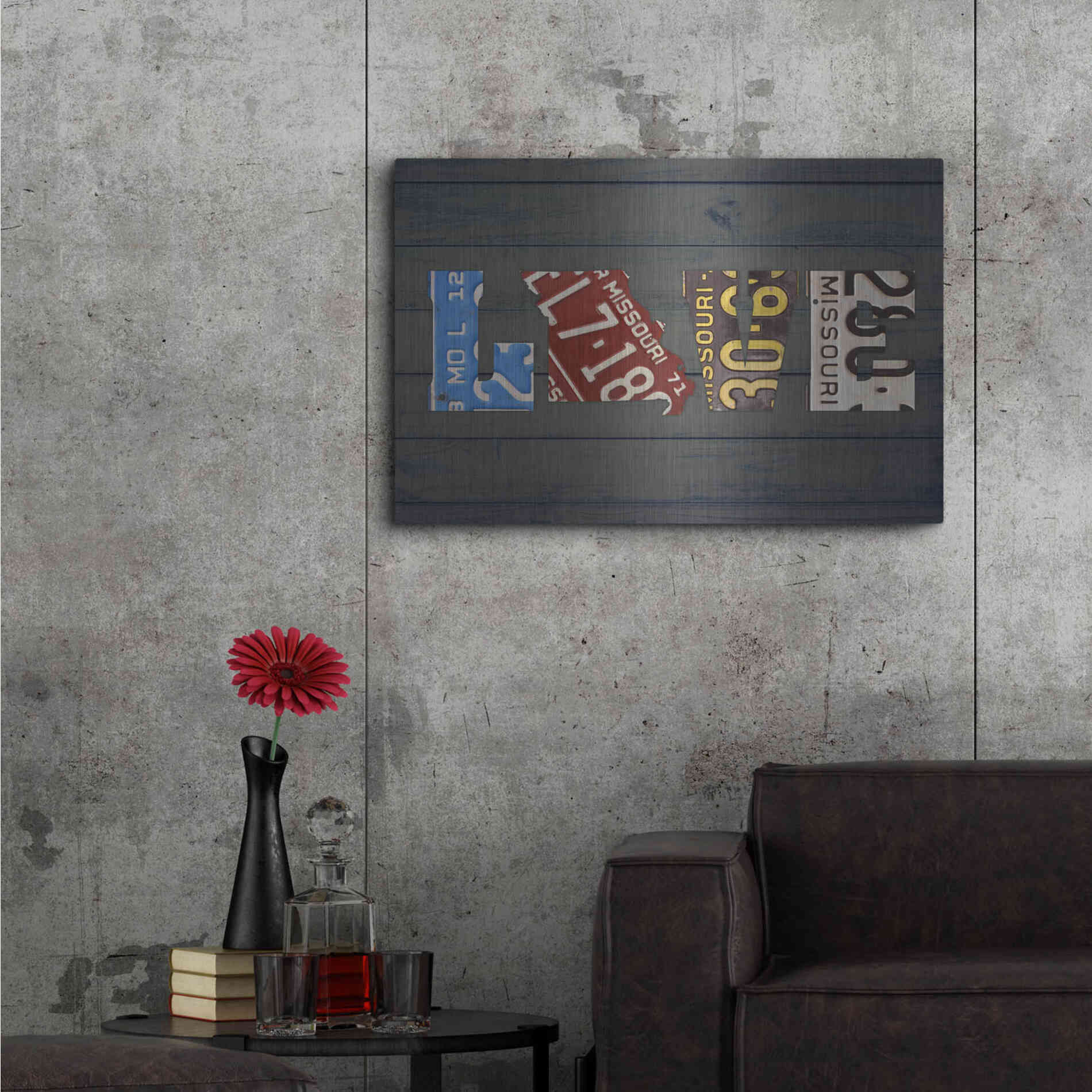 Luxe Metal Art 'MO State Love' by Design Turnpike, Metal Wall Art,36x24