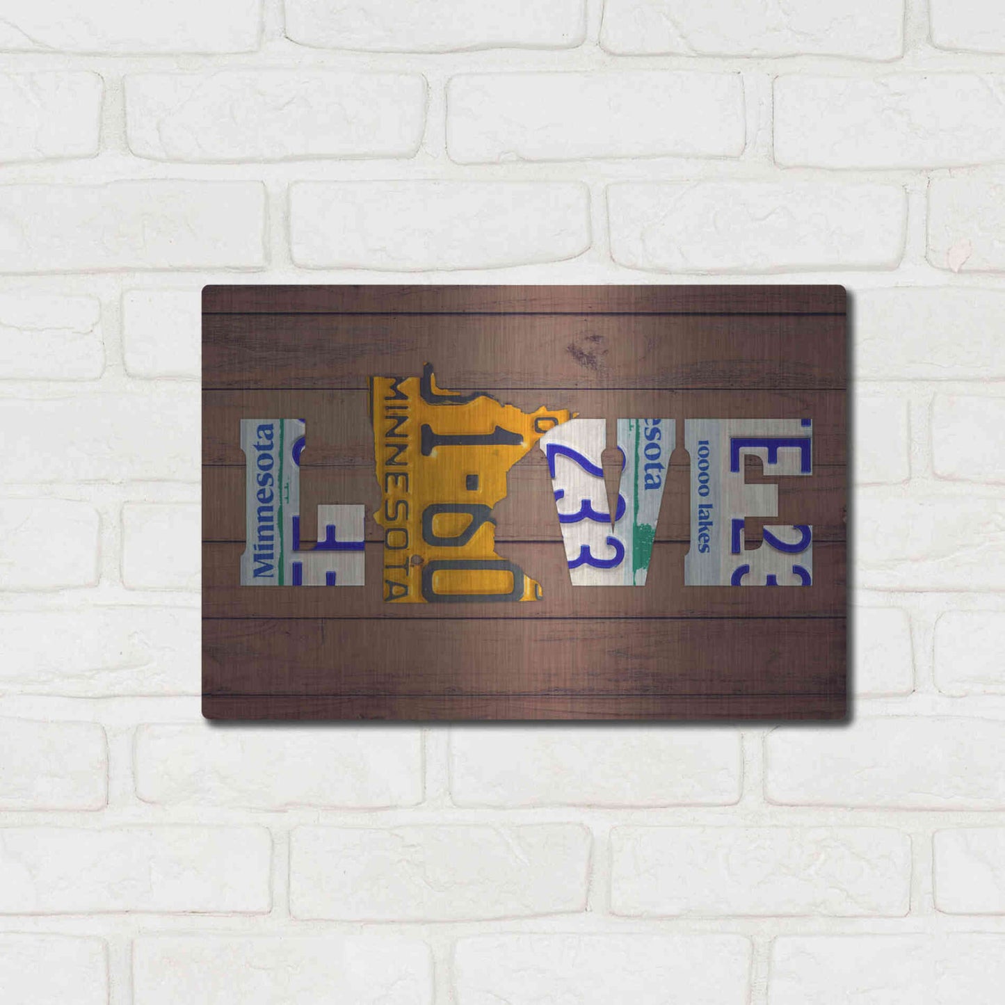 Luxe Metal Art 'MN State Love' by Design Turnpike, Metal Wall Art,16x12