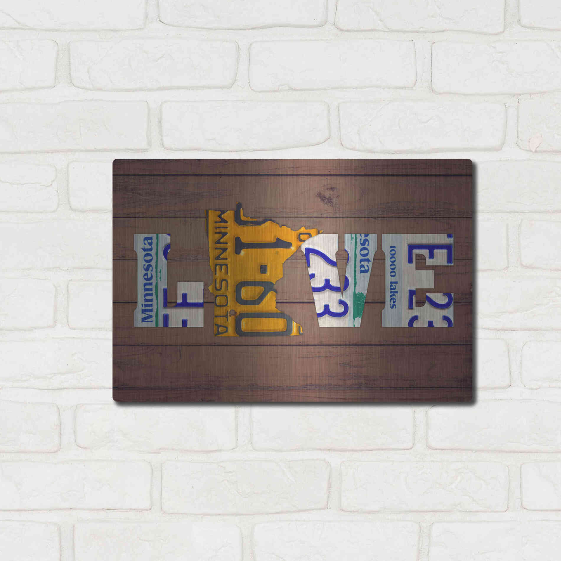 Luxe Metal Art 'MN State Love' by Design Turnpike, Metal Wall Art,16x12