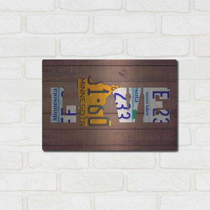 Luxe Metal Art 'MN State Love' by Design Turnpike, Metal Wall Art,16x12