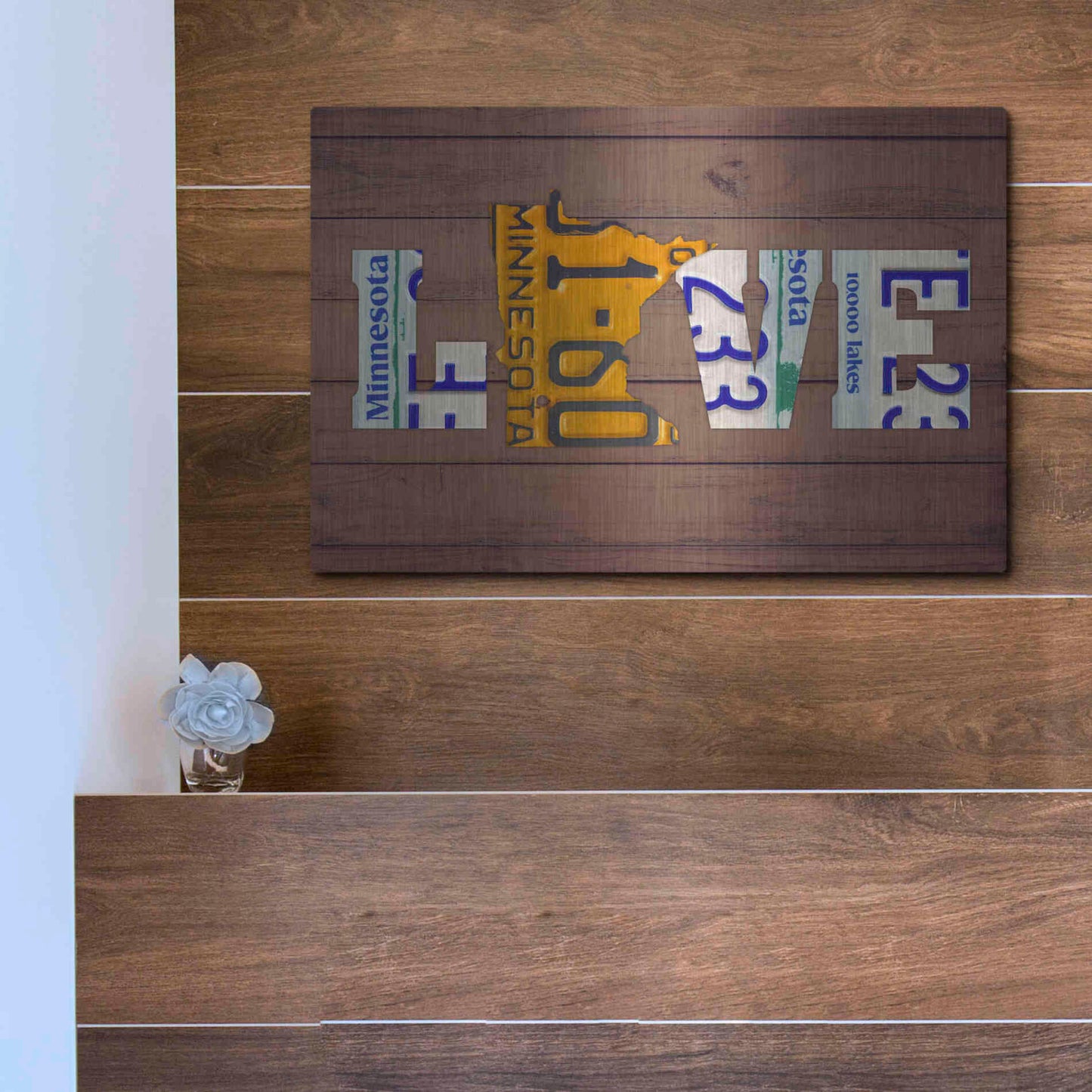 Luxe Metal Art 'MN State Love' by Design Turnpike, Metal Wall Art,16x12