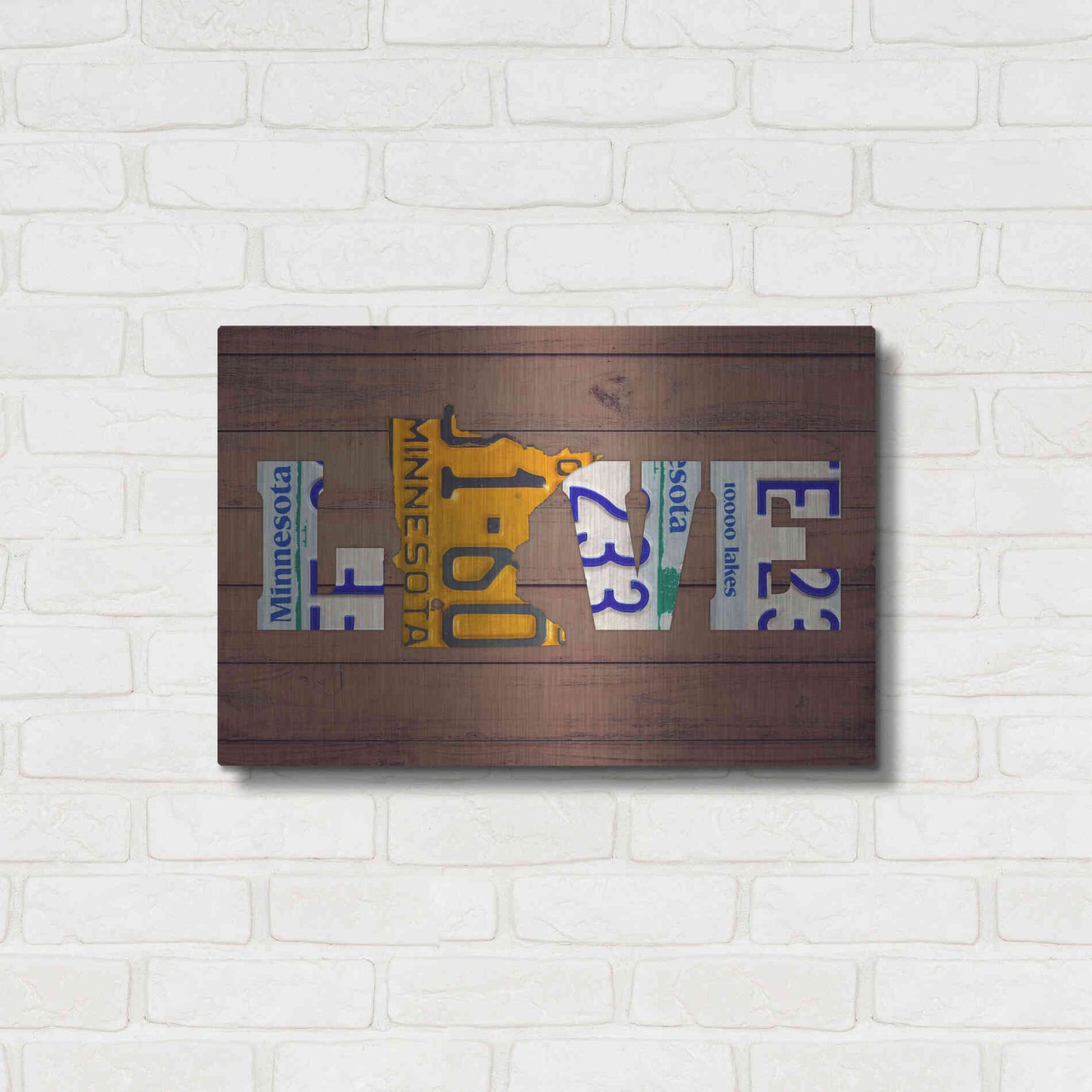 Luxe Metal Art 'MN State Love' by Design Turnpike, Metal Wall Art,24x16
