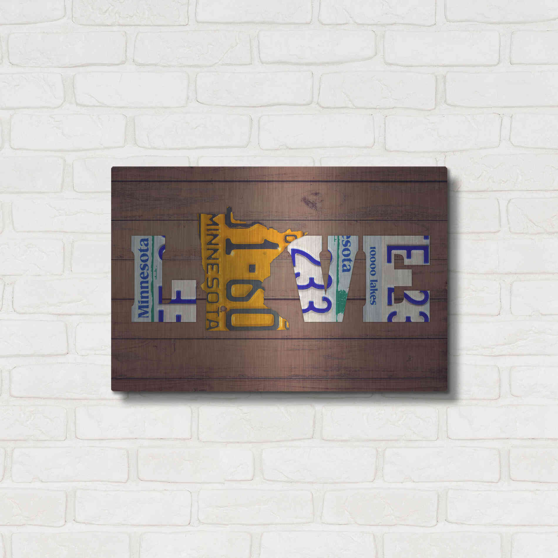 Luxe Metal Art 'MN State Love' by Design Turnpike, Metal Wall Art,24x16