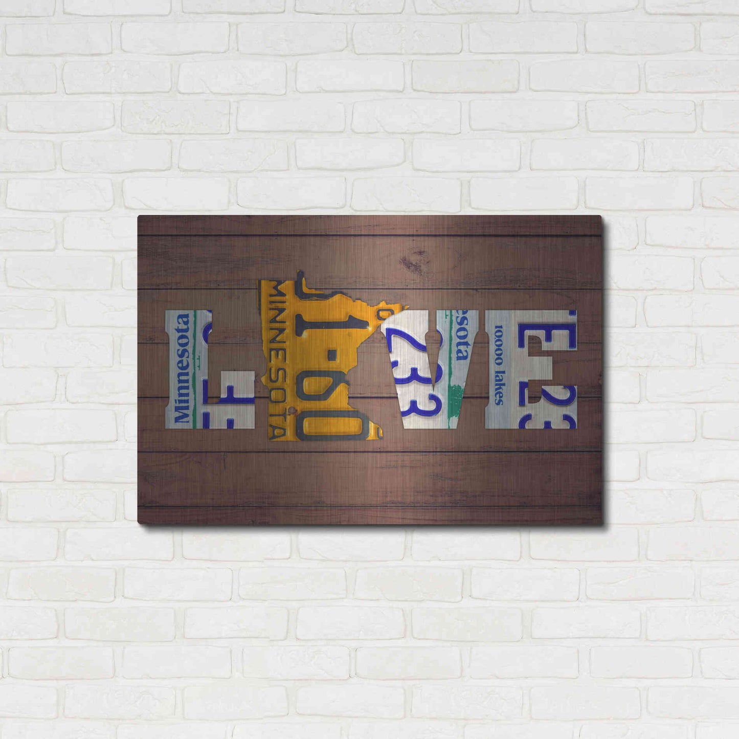 Luxe Metal Art 'MN State Love' by Design Turnpike, Metal Wall Art,36x24