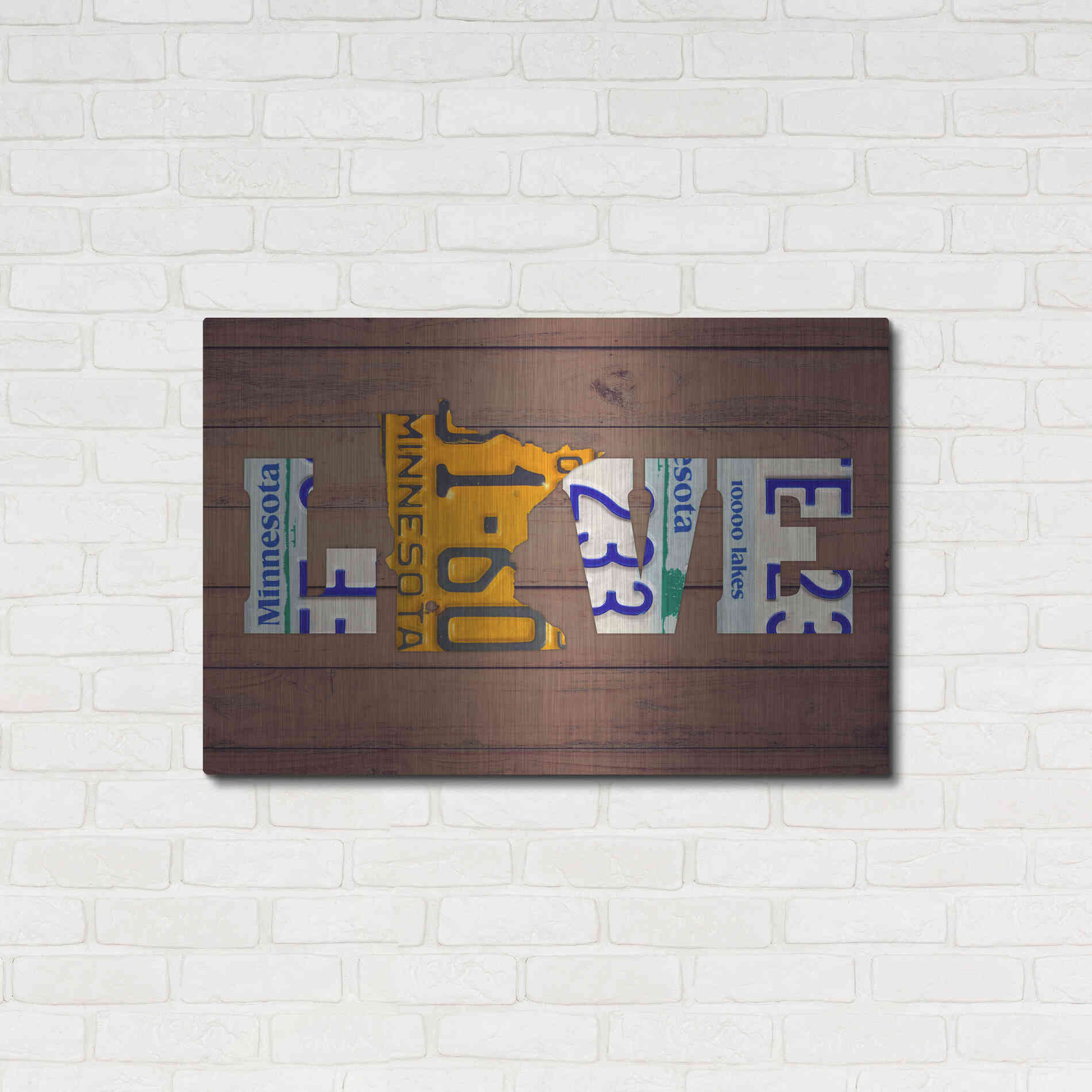 Luxe Metal Art 'MN State Love' by Design Turnpike, Metal Wall Art,36x24