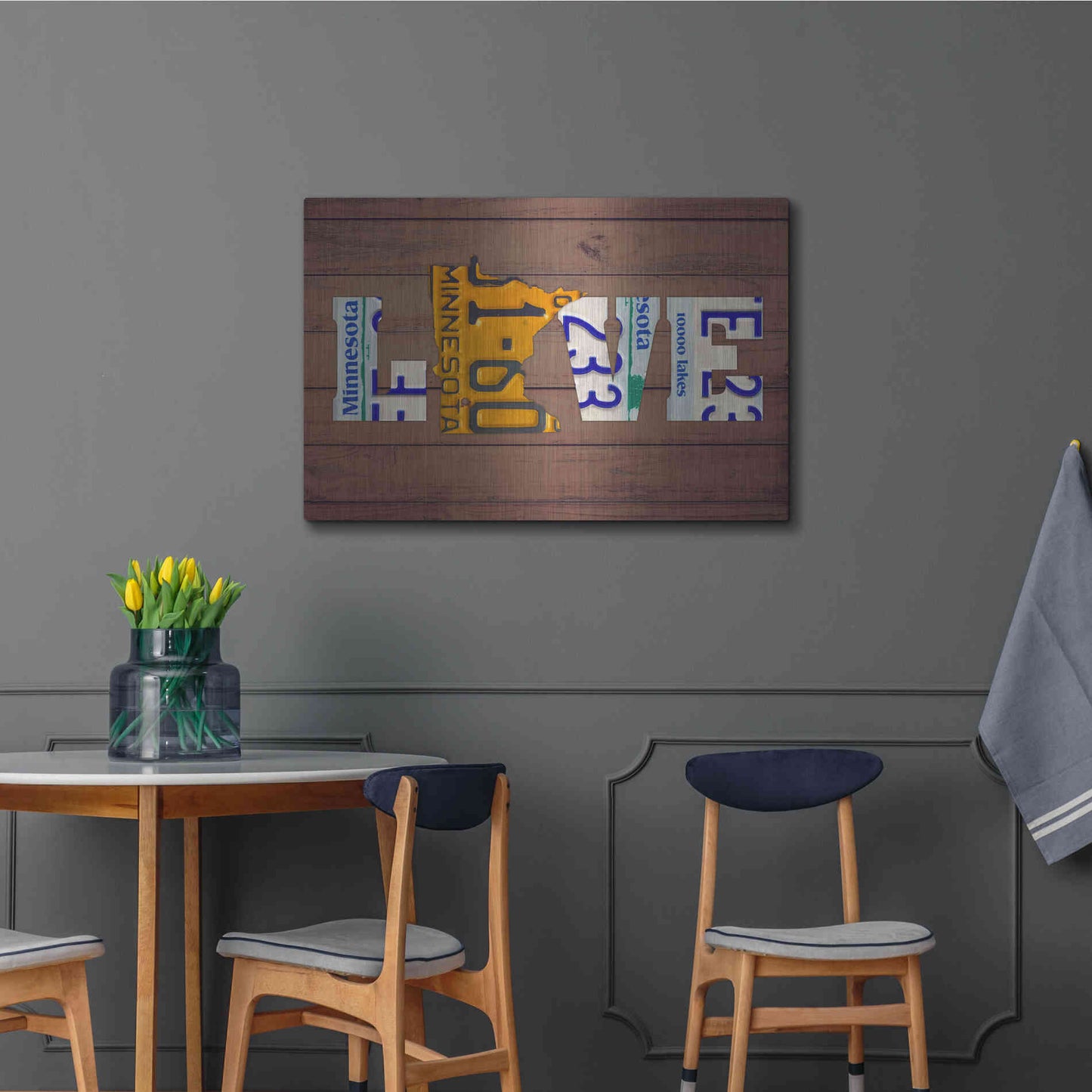 Luxe Metal Art 'MN State Love' by Design Turnpike, Metal Wall Art,36x24