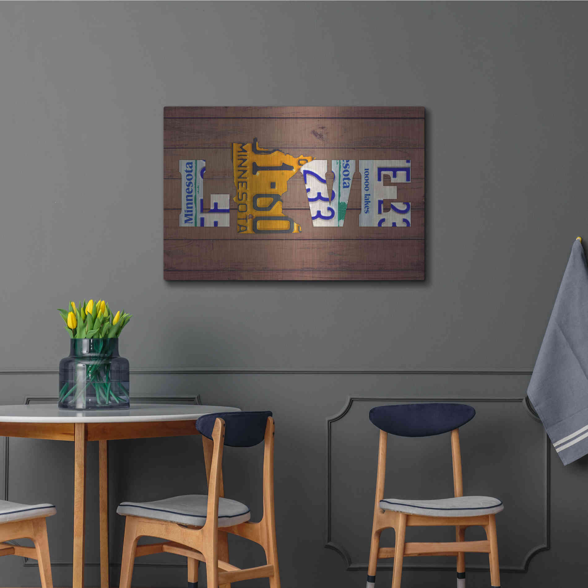 Luxe Metal Art 'MN State Love' by Design Turnpike, Metal Wall Art,36x24