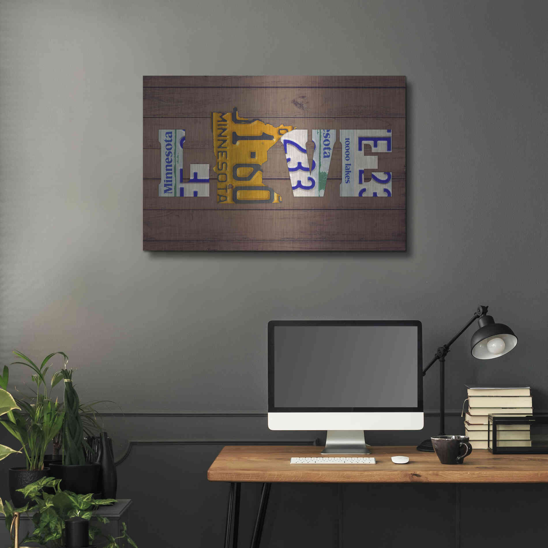 Luxe Metal Art 'MN State Love' by Design Turnpike, Metal Wall Art,36x24