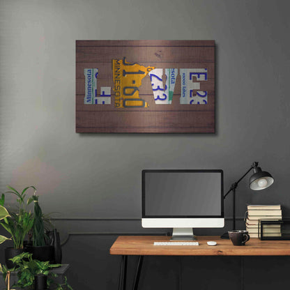 Luxe Metal Art 'MN State Love' by Design Turnpike, Metal Wall Art,36x24