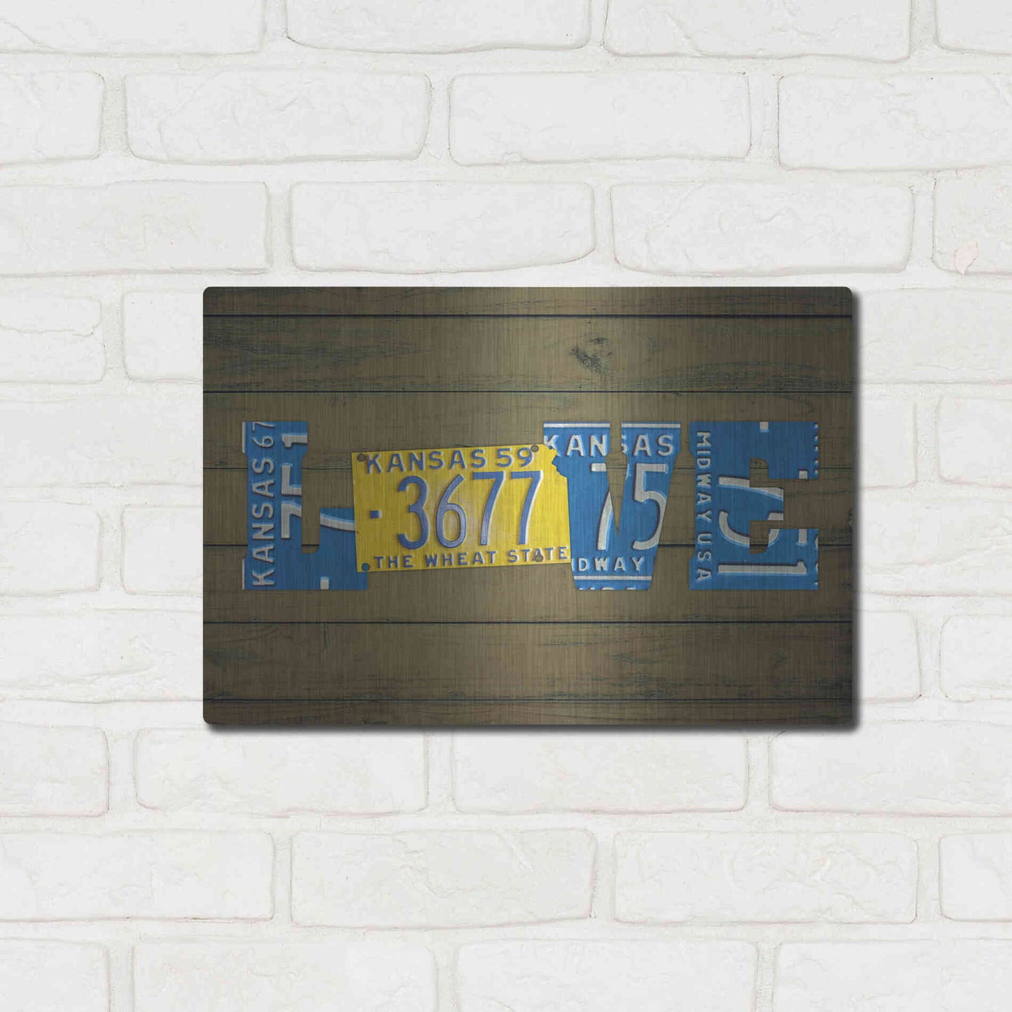 Luxe Metal Art 'KS State Love' by Design Turnpike, Metal Wall Art,16x12