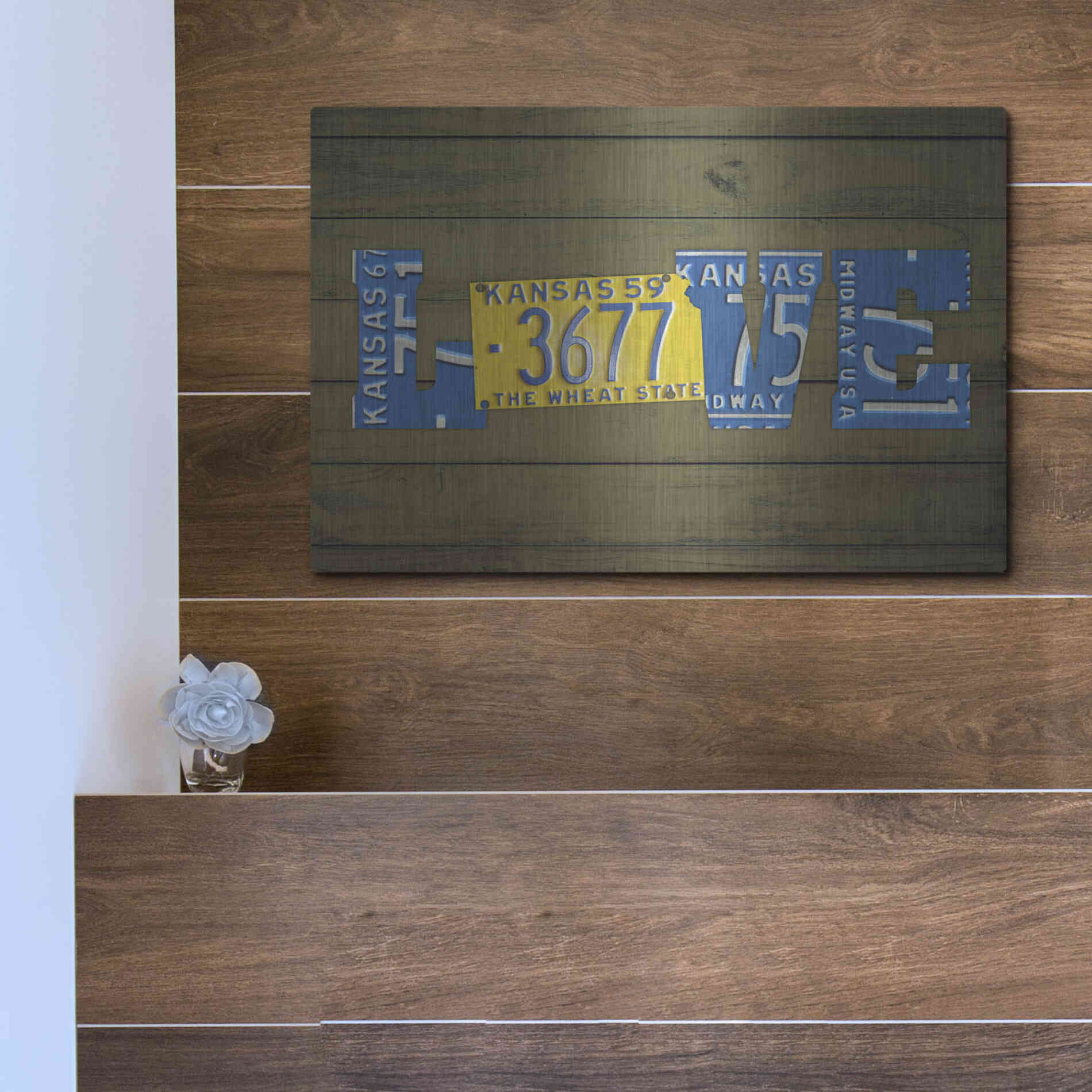 Luxe Metal Art 'KS State Love' by Design Turnpike, Metal Wall Art,16x12