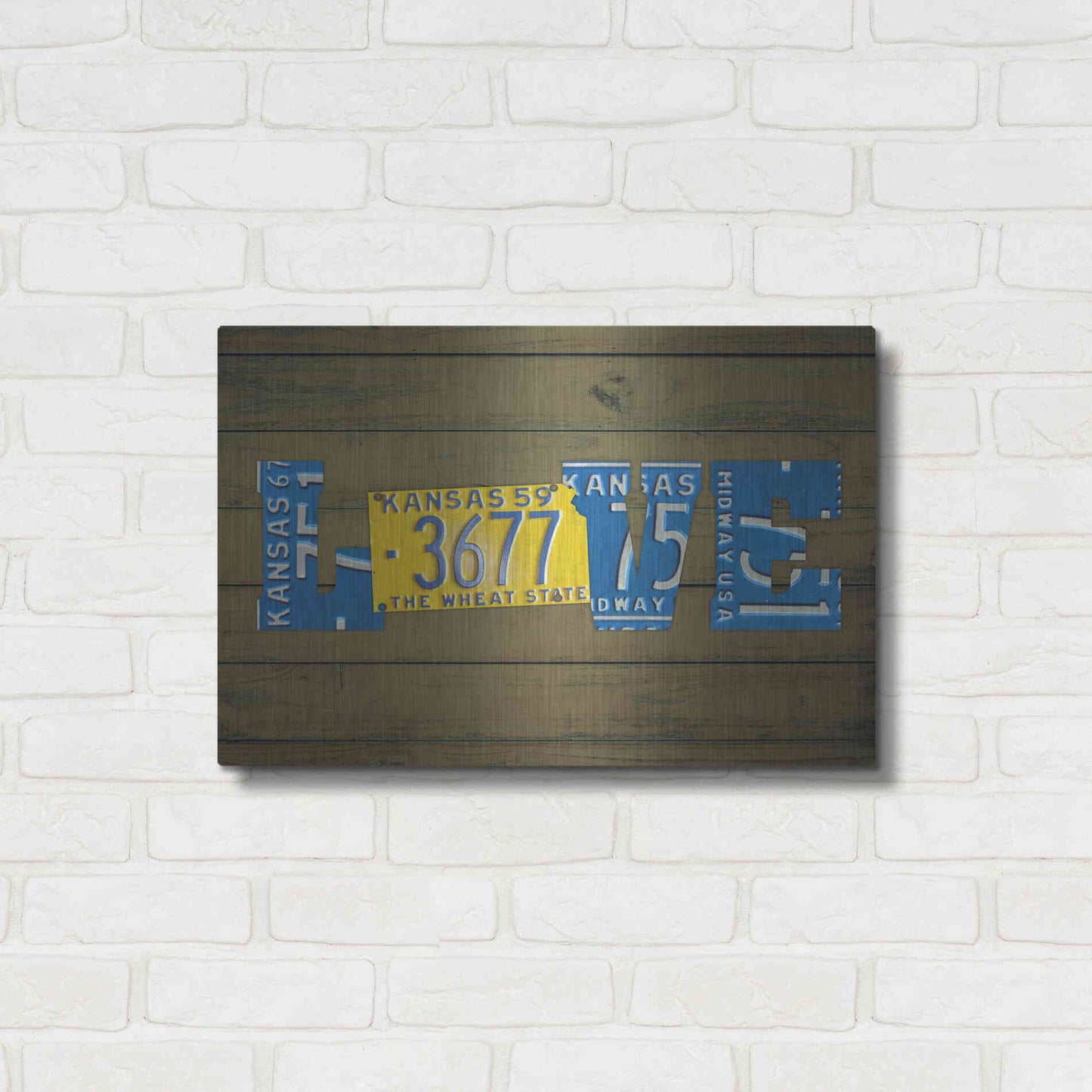 Luxe Metal Art 'KS State Love' by Design Turnpike, Metal Wall Art,24x16