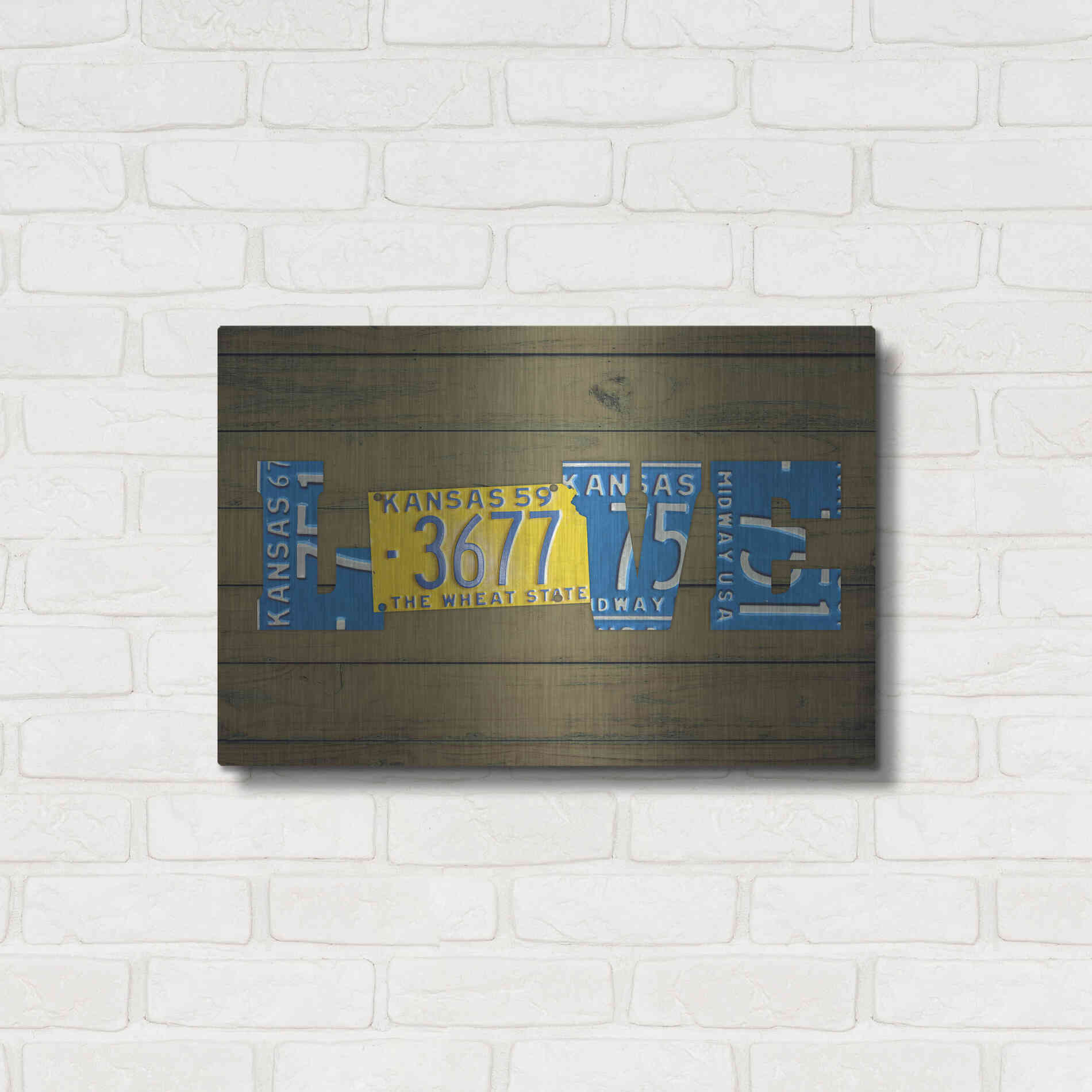 Luxe Metal Art 'KS State Love' by Design Turnpike, Metal Wall Art,24x16