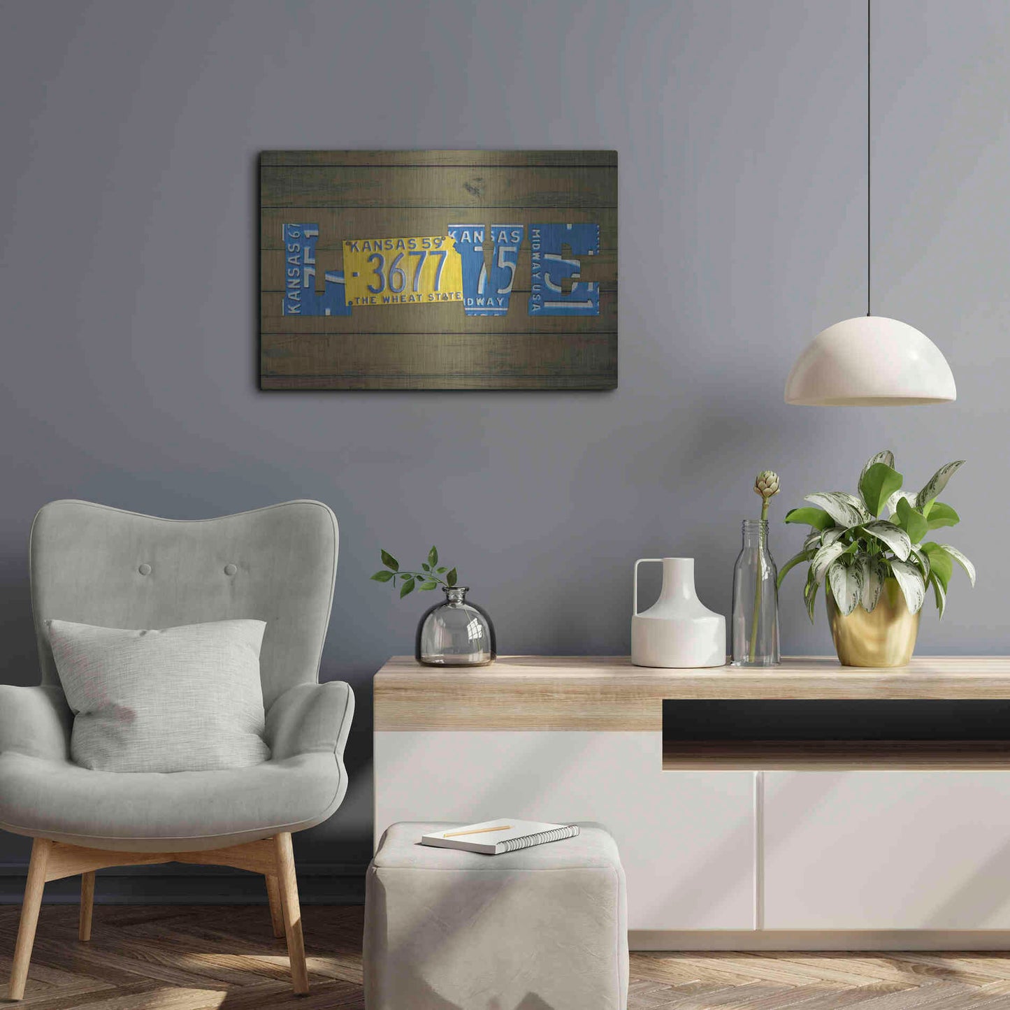 Luxe Metal Art 'KS State Love' by Design Turnpike, Metal Wall Art,24x16