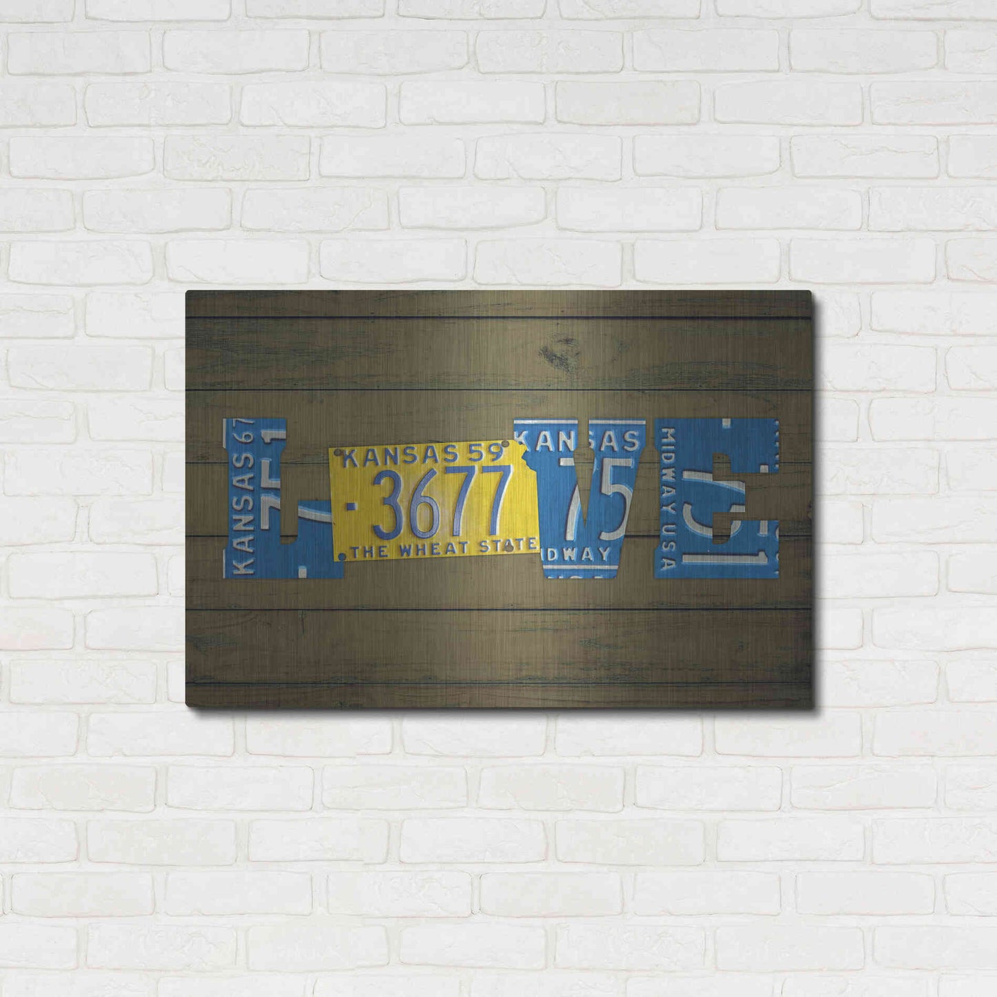 Luxe Metal Art 'KS State Love' by Design Turnpike, Metal Wall Art,36x24