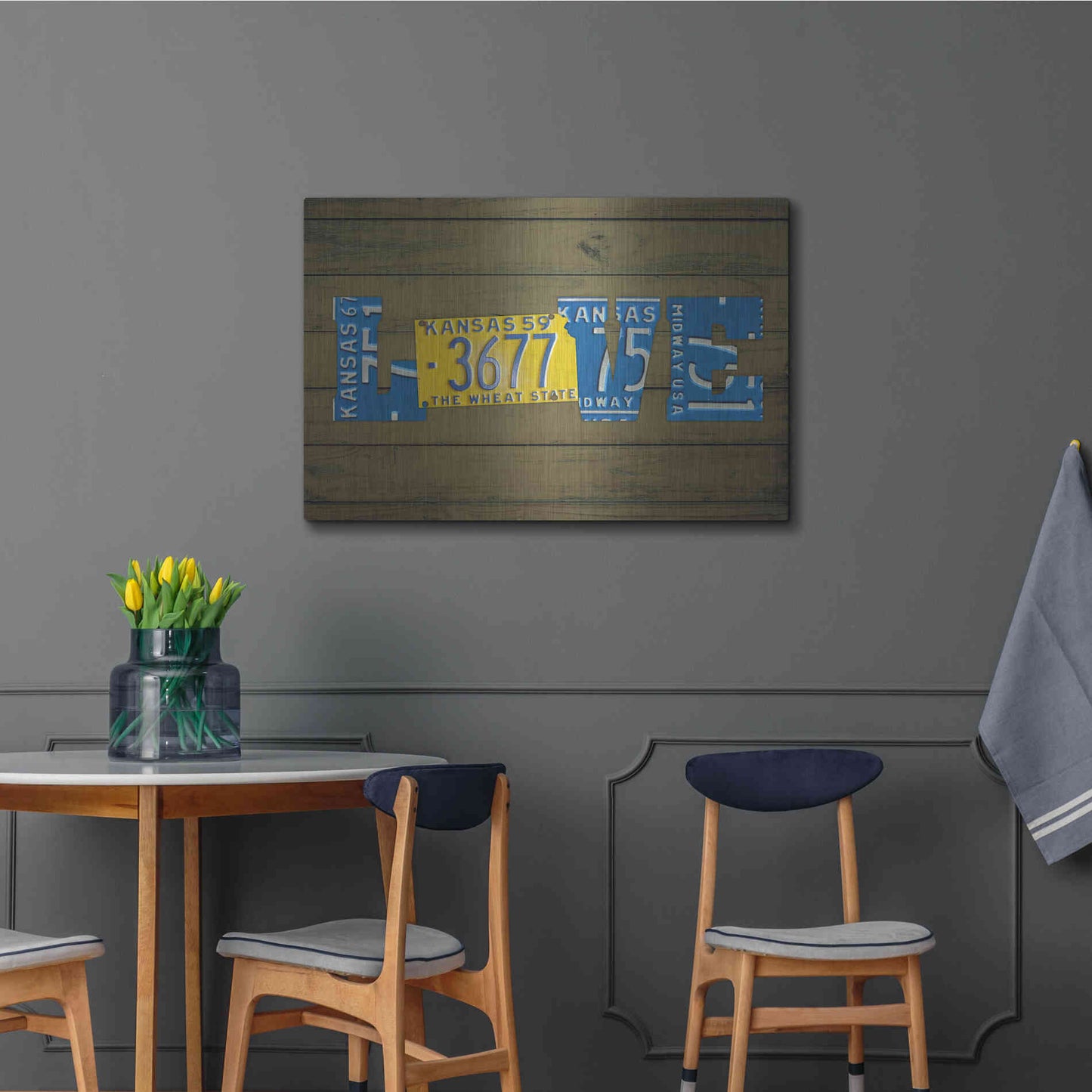 Luxe Metal Art 'KS State Love' by Design Turnpike, Metal Wall Art,36x24