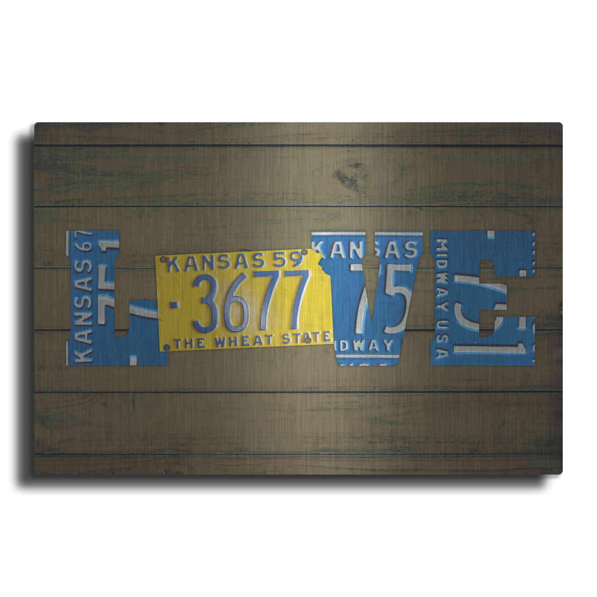 Luxe Metal Art 'KS State Love' by Design Turnpike, Metal Wall Art