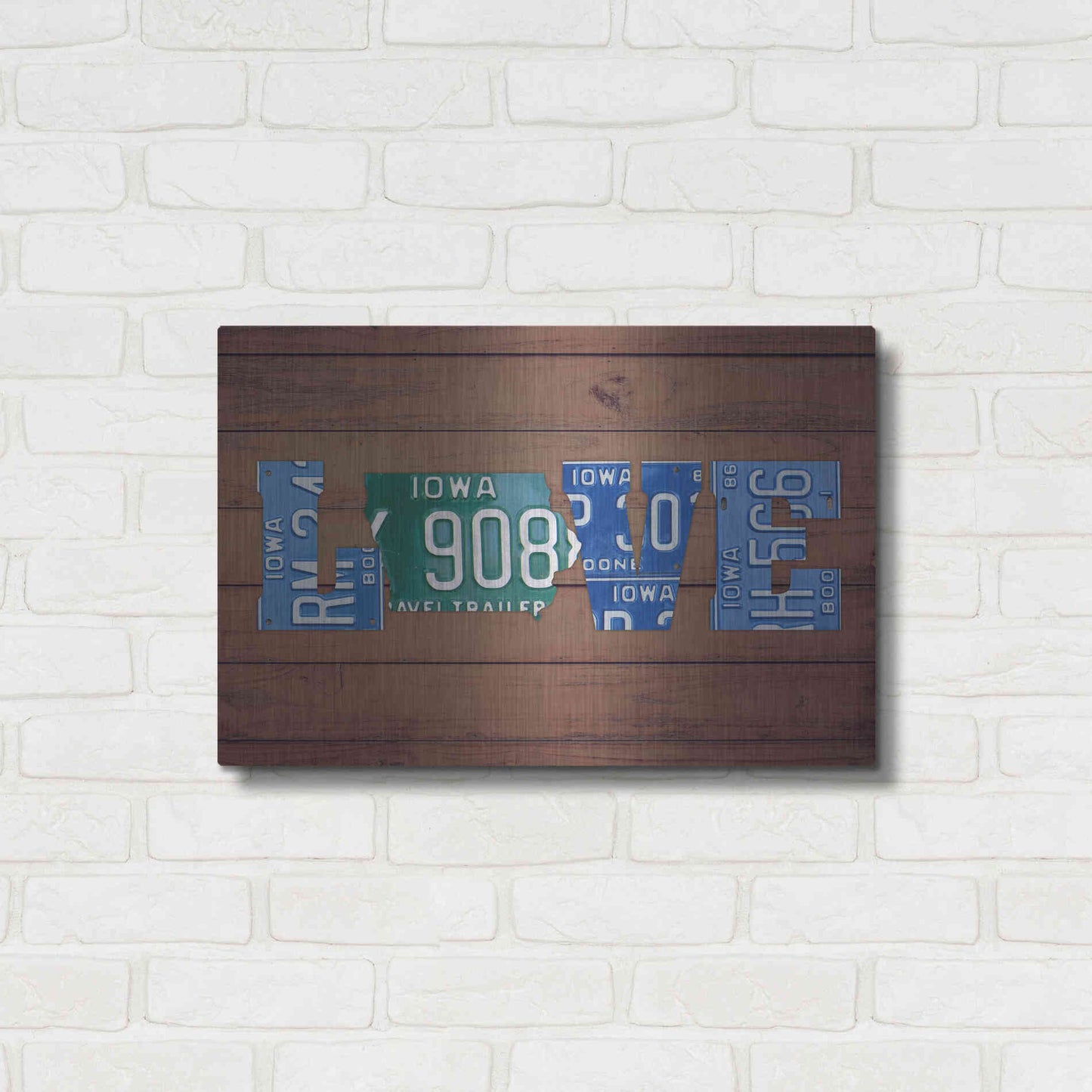 Luxe Metal Art 'IA State Love' by Design Turnpike, Metal Wall Art,24x16