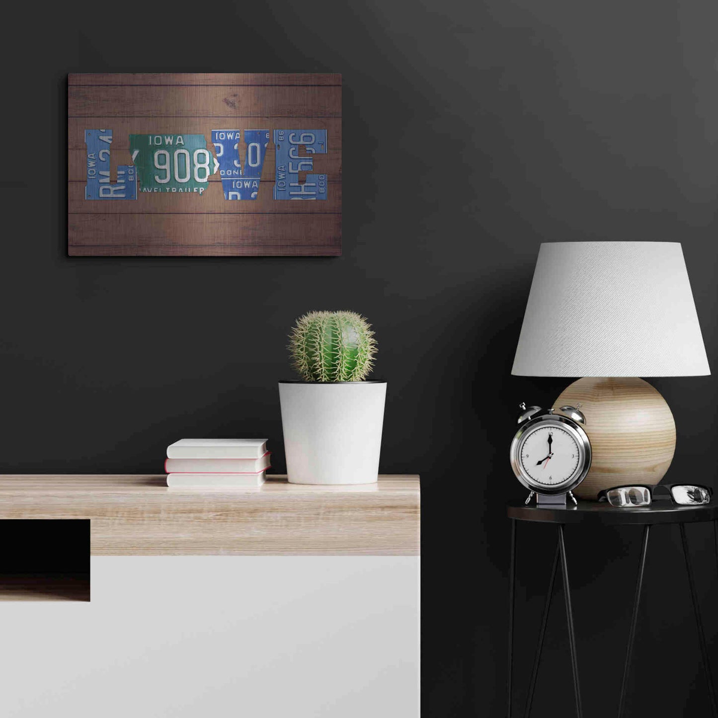 Luxe Metal Art 'IA State Love' by Design Turnpike, Metal Wall Art,24x16