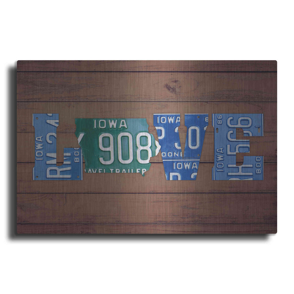 Luxe Metal Art 'IA State Love' by Design Turnpike, Metal Wall Art