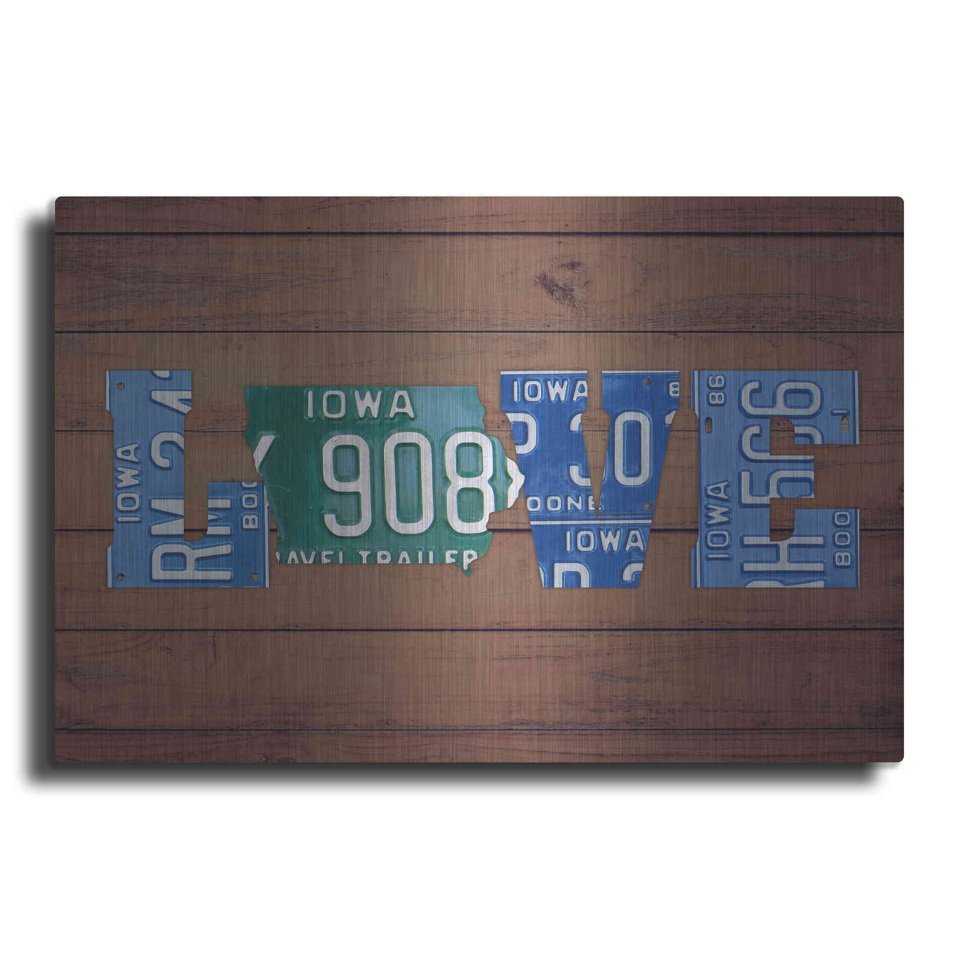 Luxe Metal Art 'IA State Love' by Design Turnpike, Metal Wall Art