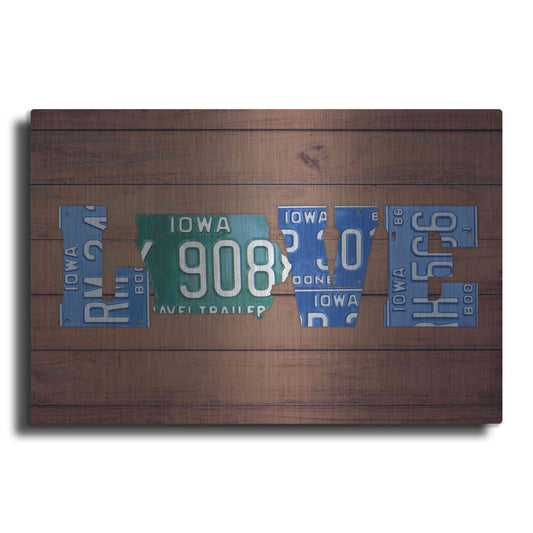 Luxe Metal Art 'IA State Love' by Design Turnpike, Metal Wall Art