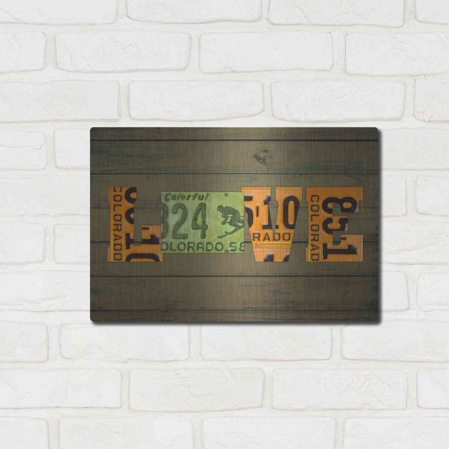 Luxe Metal Art 'CO State Love' by Design Turnpike, Metal Wall Art,16x12