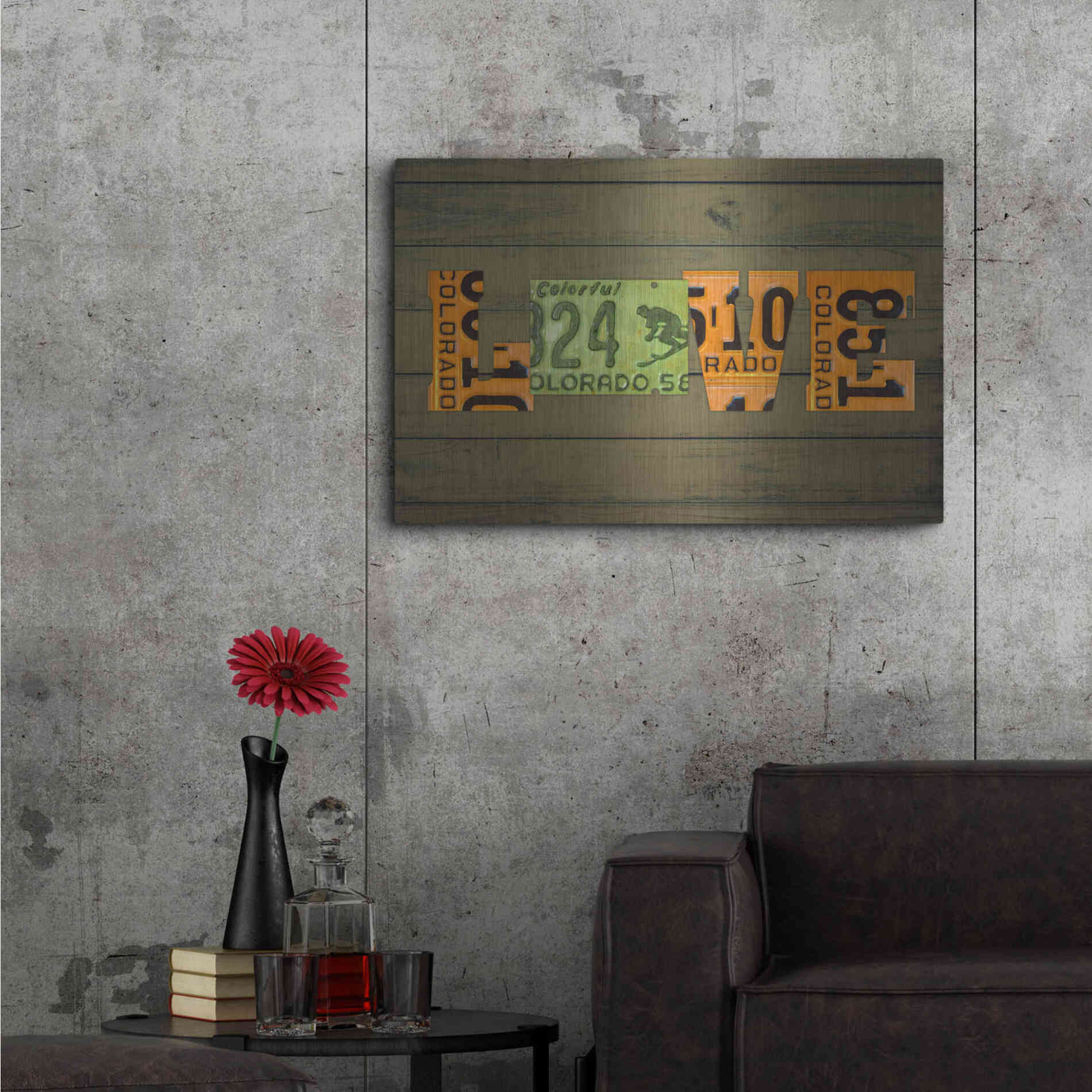 Luxe Metal Art 'CO State Love' by Design Turnpike, Metal Wall Art,36x24