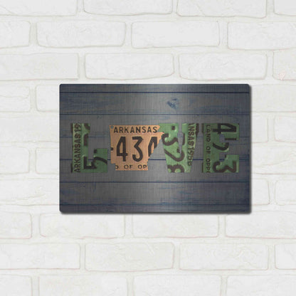 Luxe Metal Art 'AR State Love 2' by Design Turnpike, Metal Wall Art,16x12
