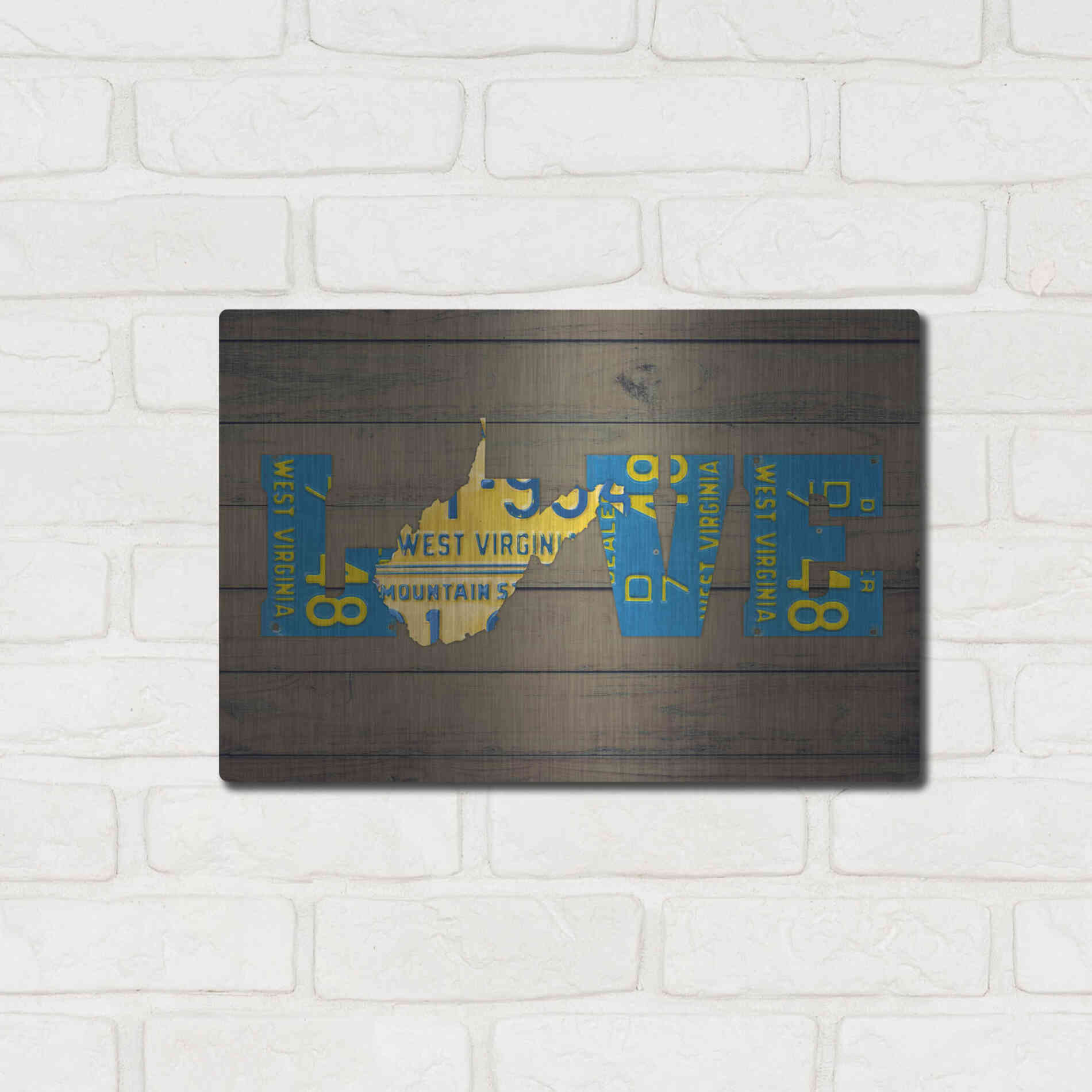 Luxe Metal Art 'WV State Love' by Design Turnpike, Metal Wall Art,16x12
