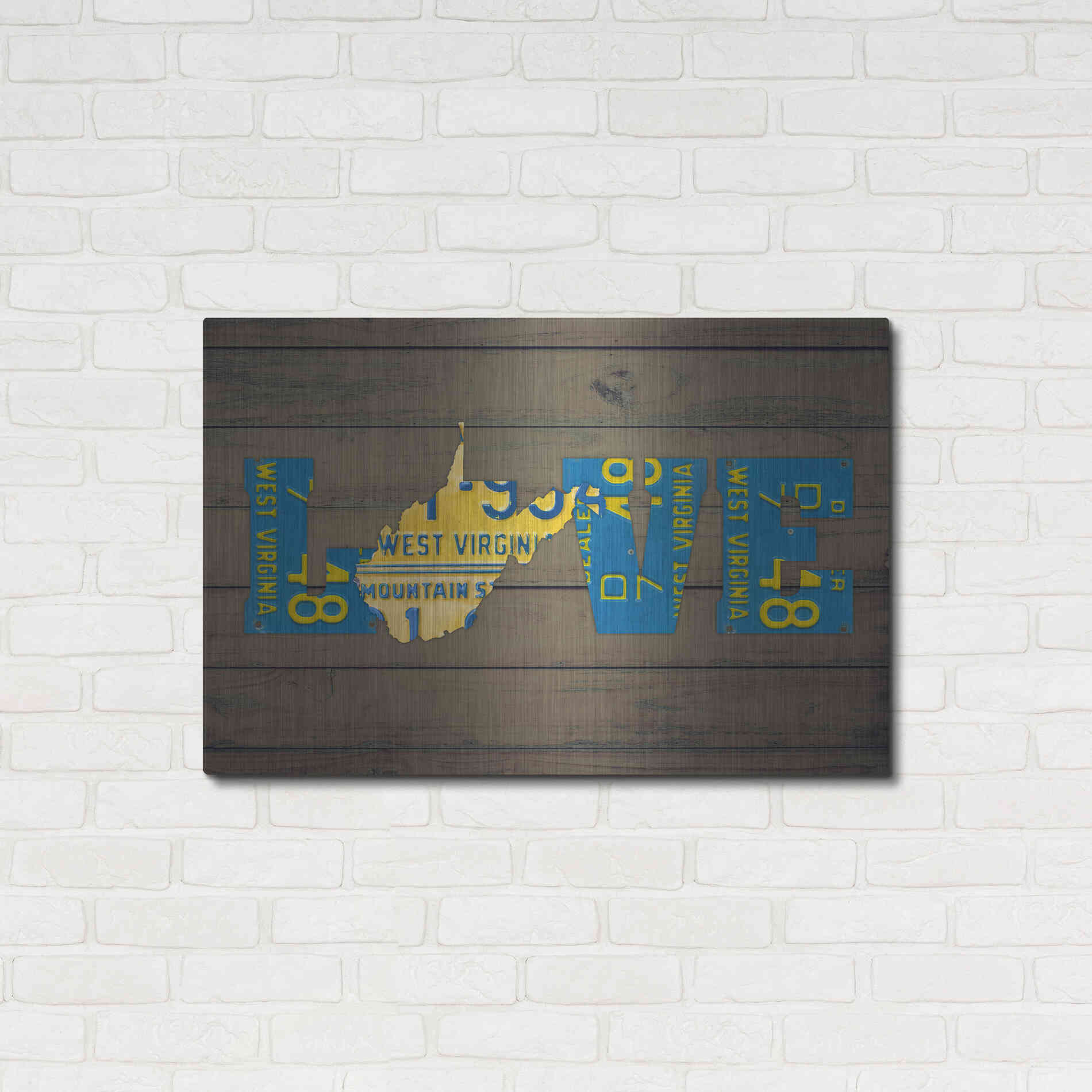Luxe Metal Art 'WV State Love' by Design Turnpike, Metal Wall Art,36x24