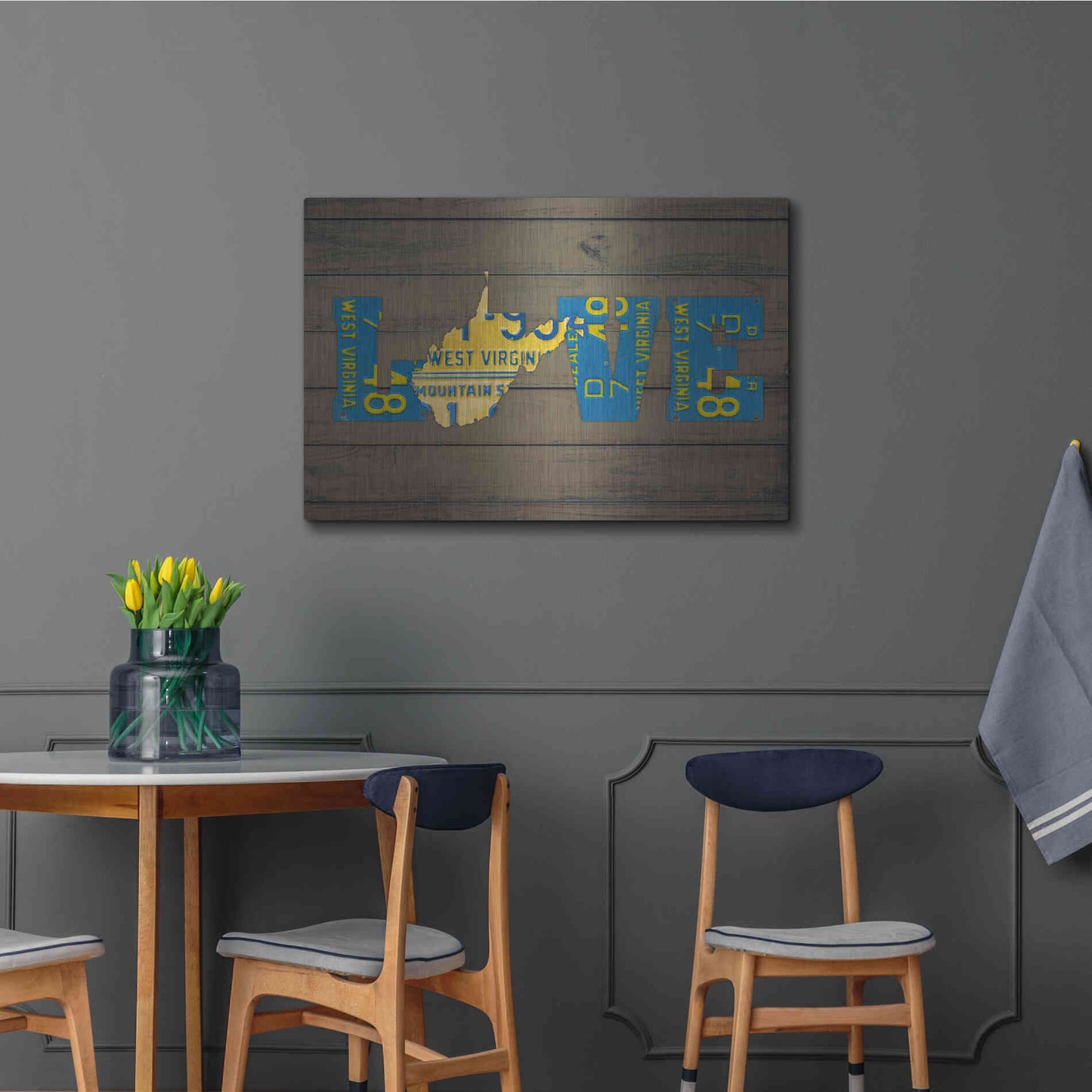 Luxe Metal Art 'WV State Love' by Design Turnpike, Metal Wall Art,36x24