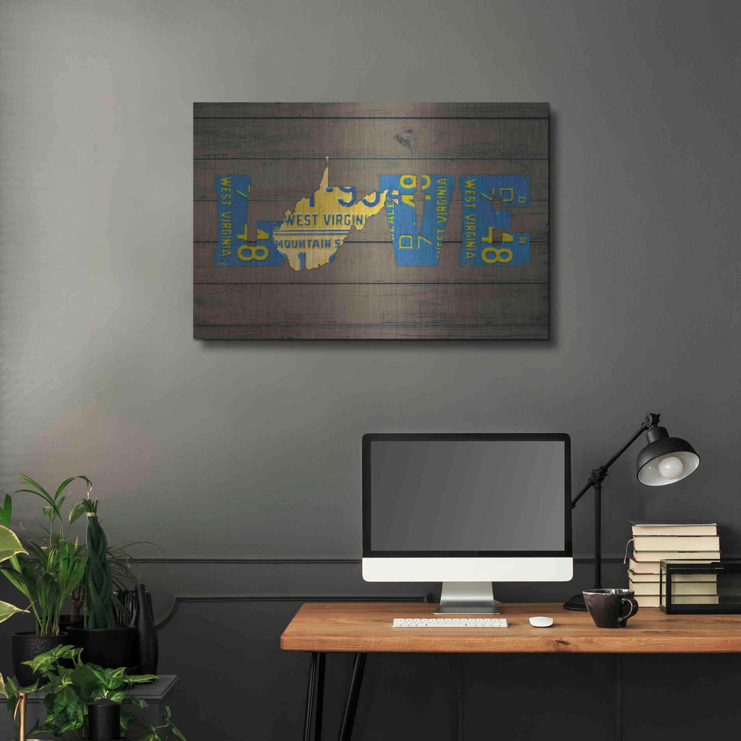 Luxe Metal Art 'WV State Love' by Design Turnpike, Metal Wall Art,36x24