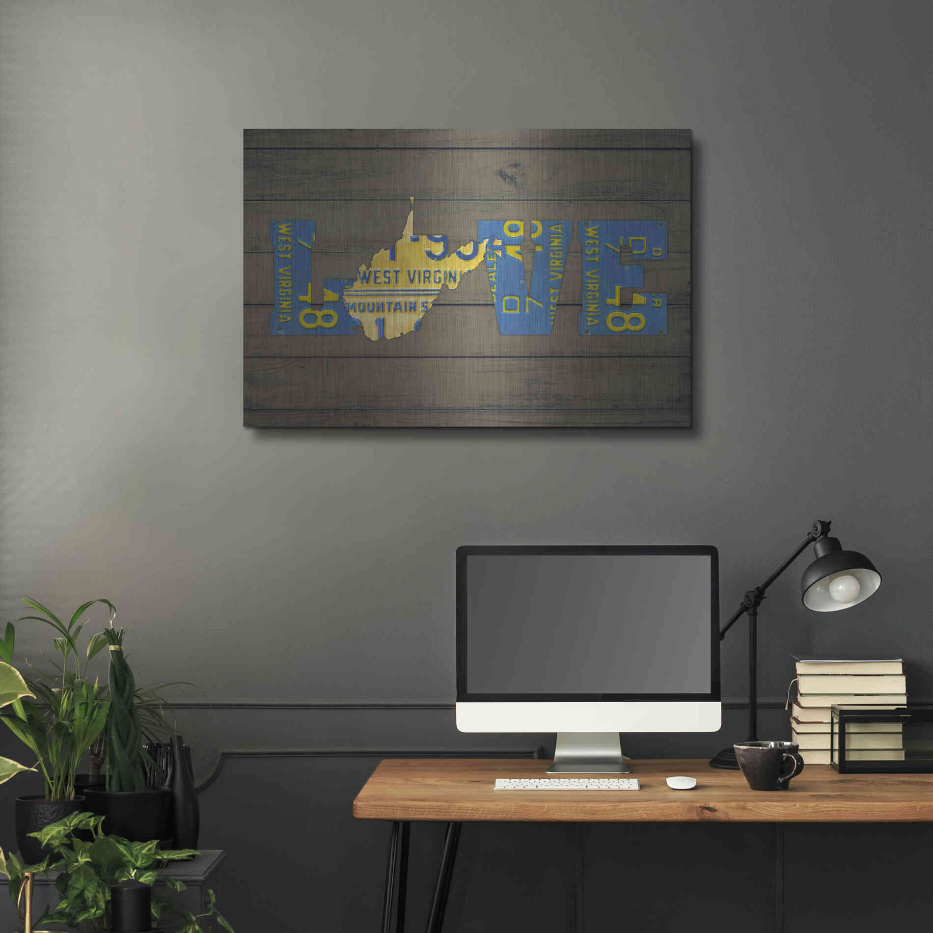 Luxe Metal Art 'WV State Love' by Design Turnpike, Metal Wall Art,36x24