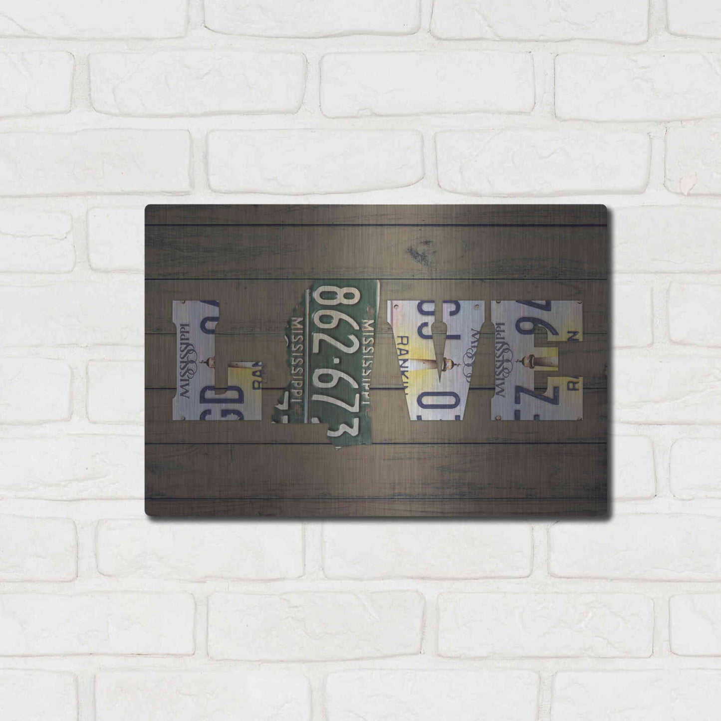 Luxe Metal Art 'MS State Love' by Design Turnpike, Metal Wall Art,16x12