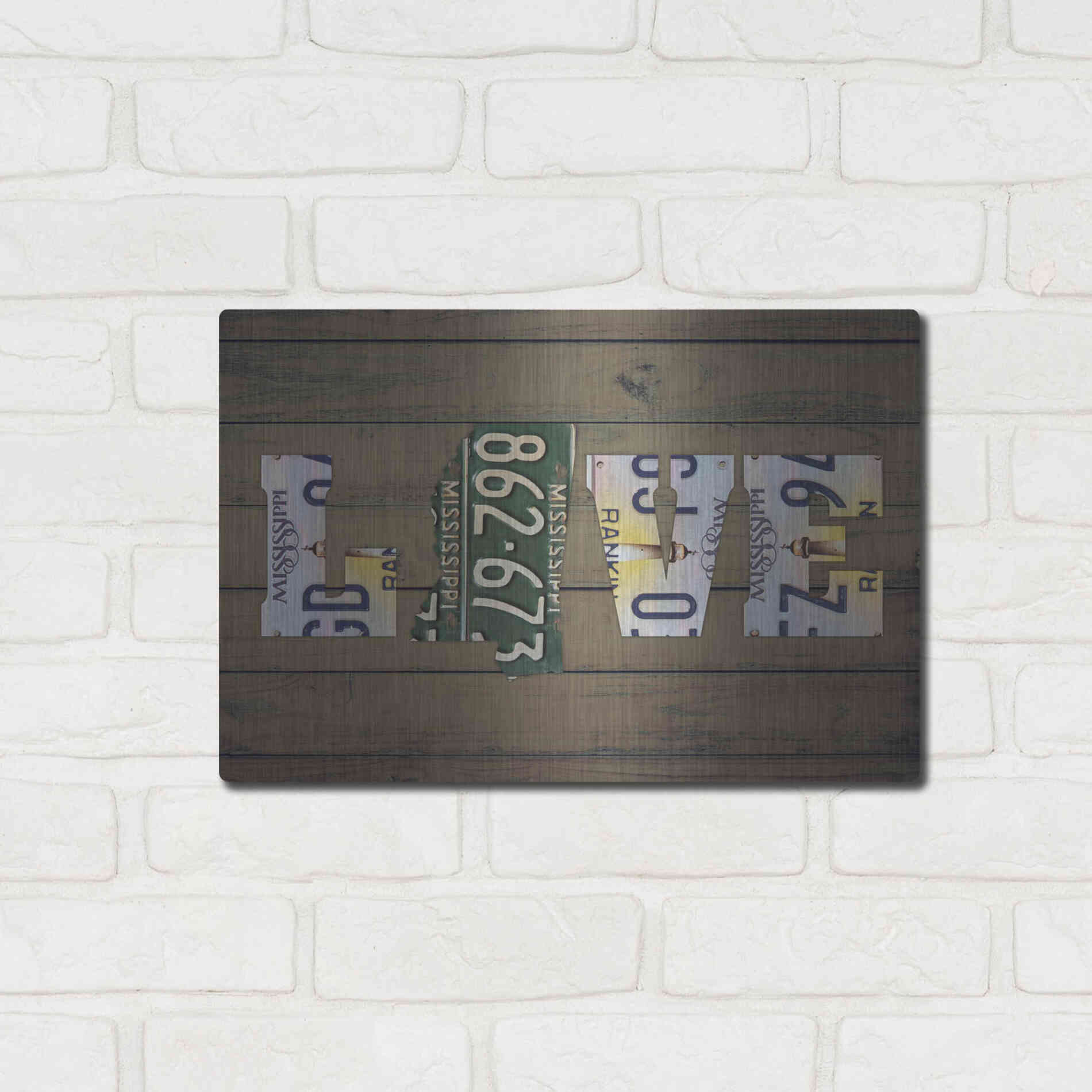 Luxe Metal Art 'MS State Love' by Design Turnpike, Metal Wall Art,16x12