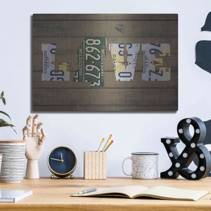 Luxe Metal Art 'MS State Love' by Design Turnpike, Metal Wall Art,16x12
