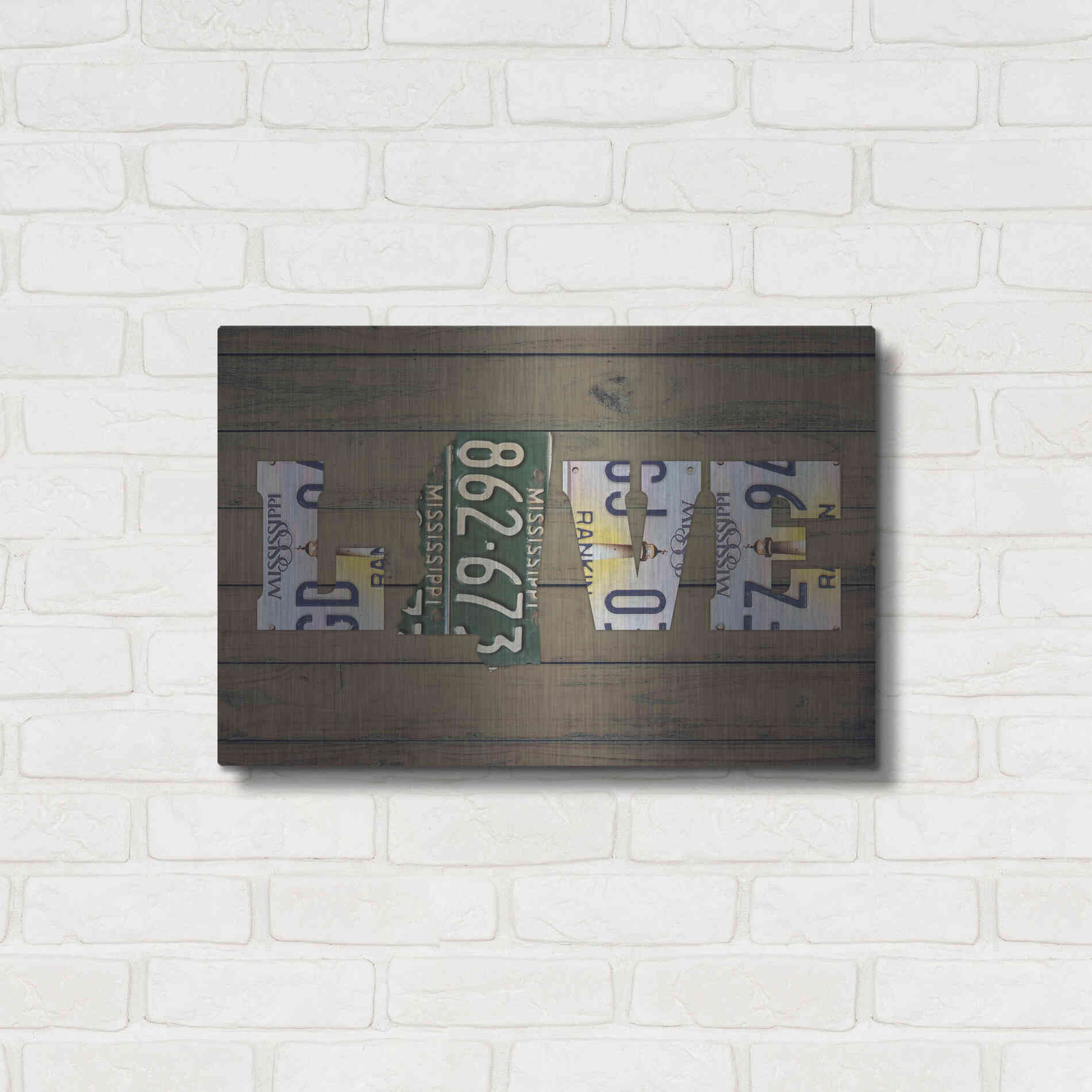 Luxe Metal Art 'MS State Love' by Design Turnpike, Metal Wall Art,24x16