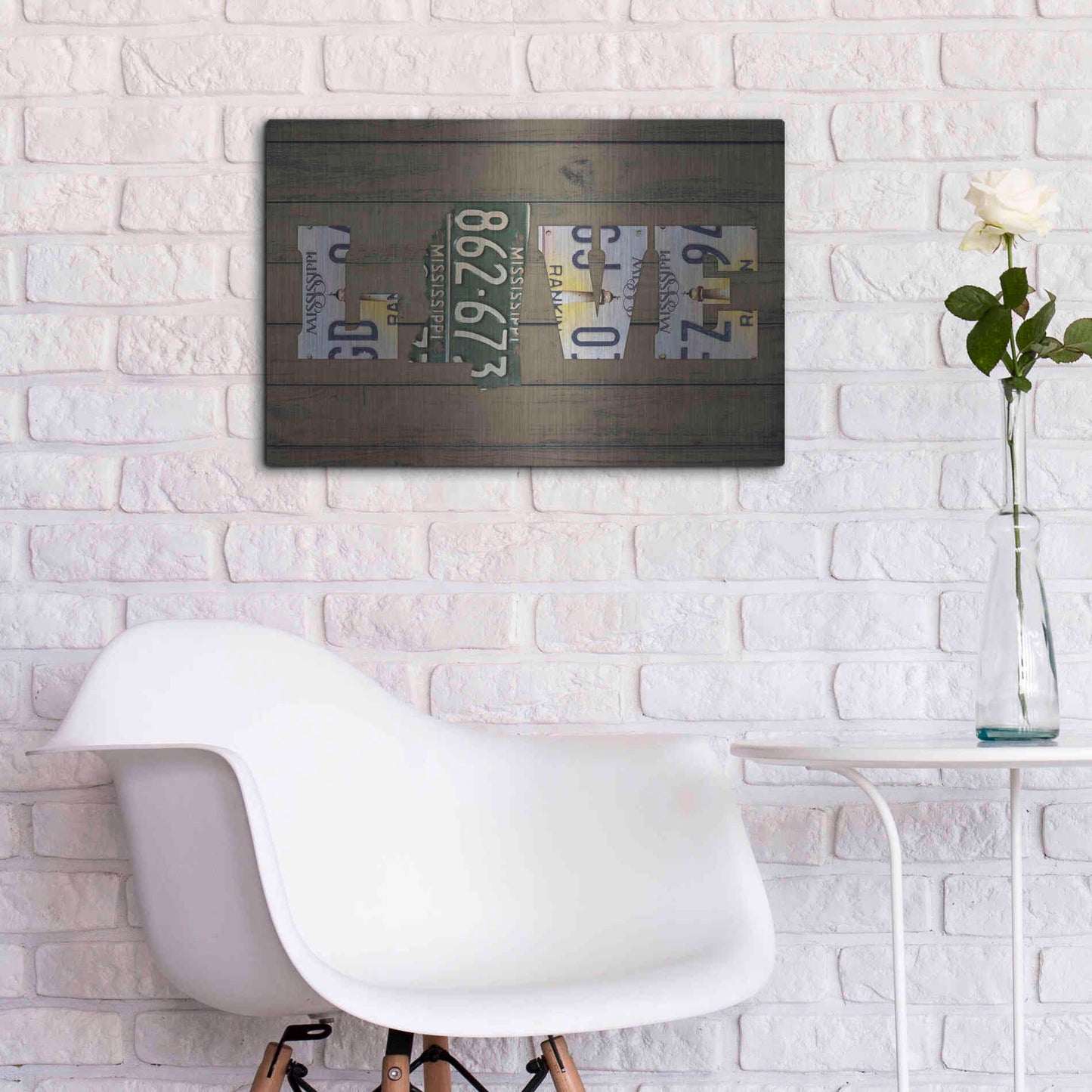 Luxe Metal Art 'MS State Love' by Design Turnpike, Metal Wall Art,24x16