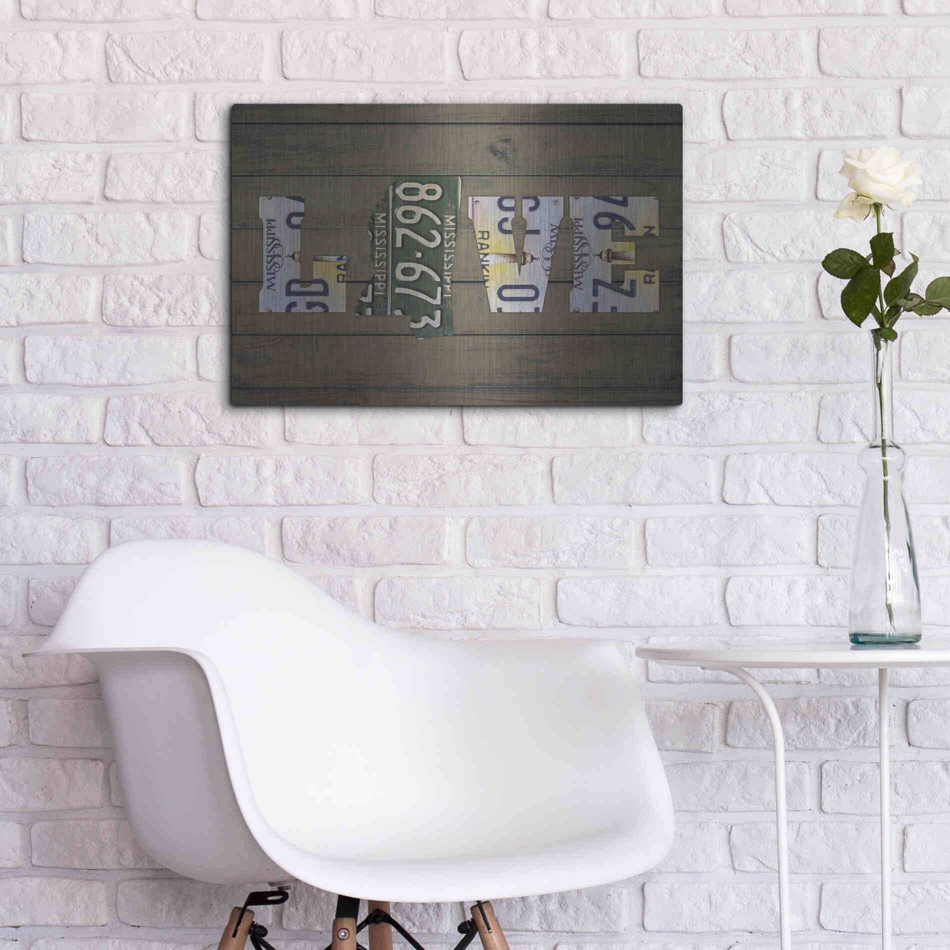 Luxe Metal Art 'MS State Love' by Design Turnpike, Metal Wall Art,24x16