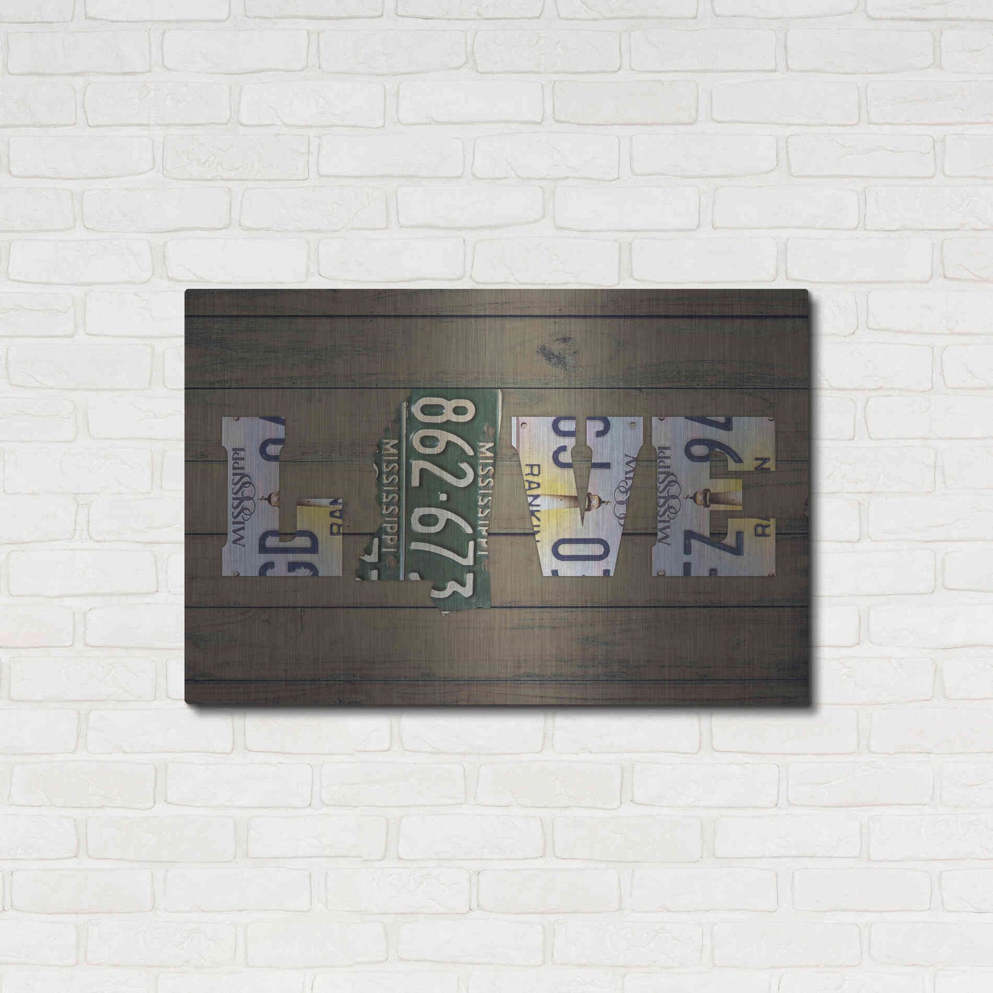 Luxe Metal Art 'MS State Love' by Design Turnpike, Metal Wall Art,36x24