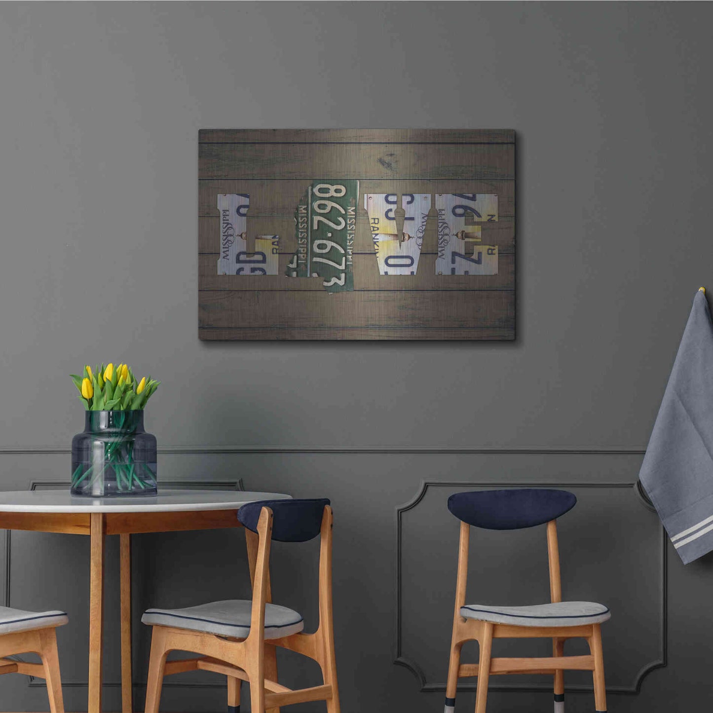 Luxe Metal Art 'MS State Love' by Design Turnpike, Metal Wall Art,36x24