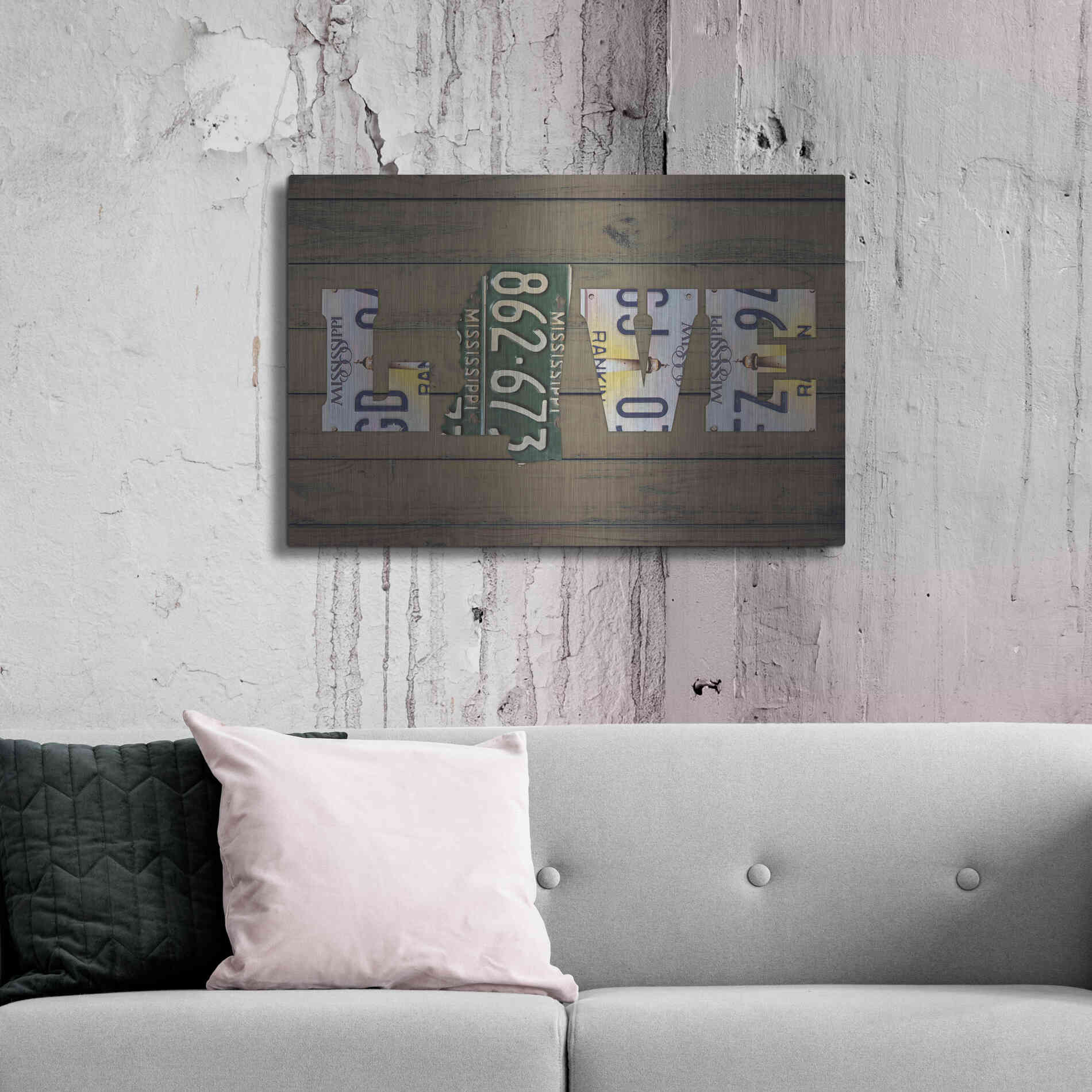 Luxe Metal Art 'MS State Love' by Design Turnpike, Metal Wall Art,36x24