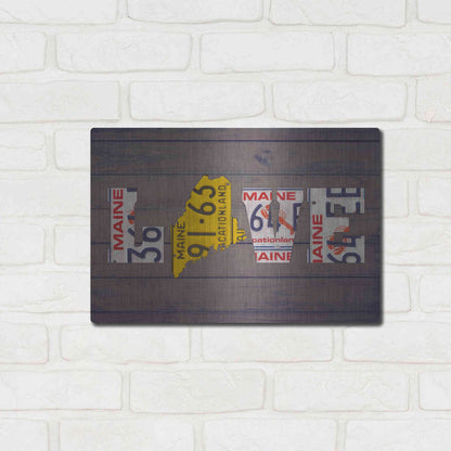 Luxe Metal Art 'ME State Love' by Design Turnpike, Metal Wall Art,16x12