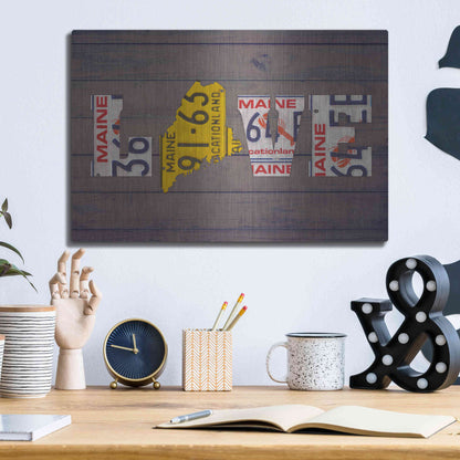 Luxe Metal Art 'ME State Love' by Design Turnpike, Metal Wall Art,16x12
