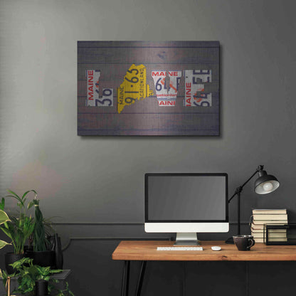 Luxe Metal Art 'ME State Love' by Design Turnpike, Metal Wall Art,36x24